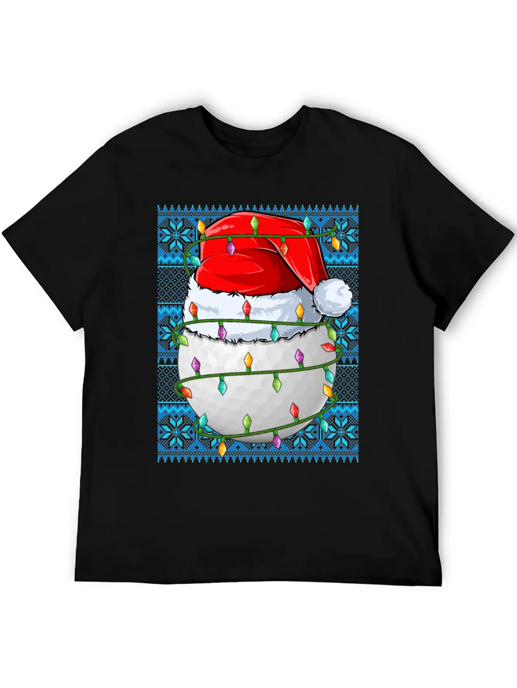 Golf Ball Christmas Lights Unisex Casual T-Shirt – Clean Design For Daily Comfort