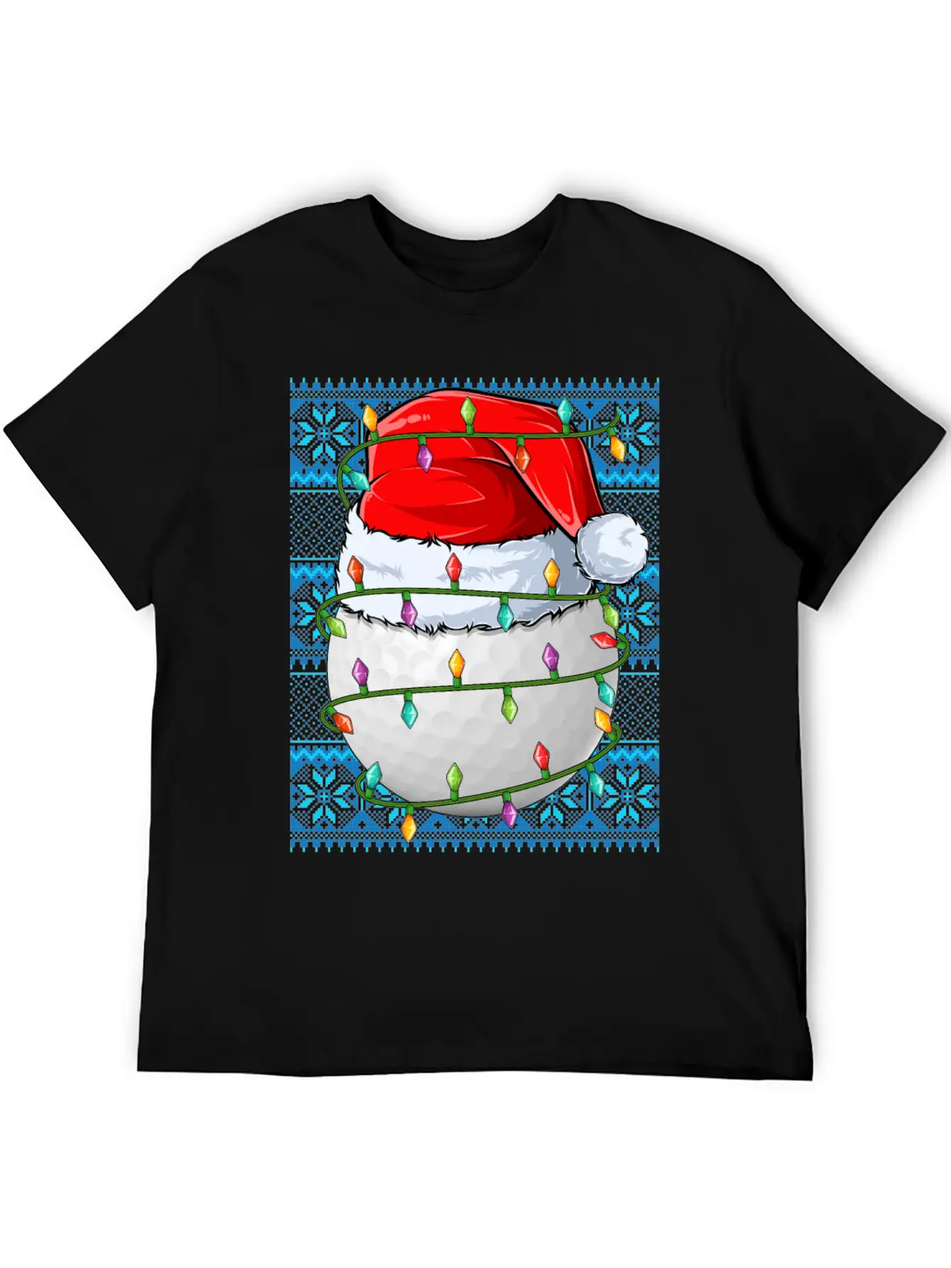 Golf Ball Christmas Lights Unisex Casual T-Shirt – Clean Design For Daily Comfort