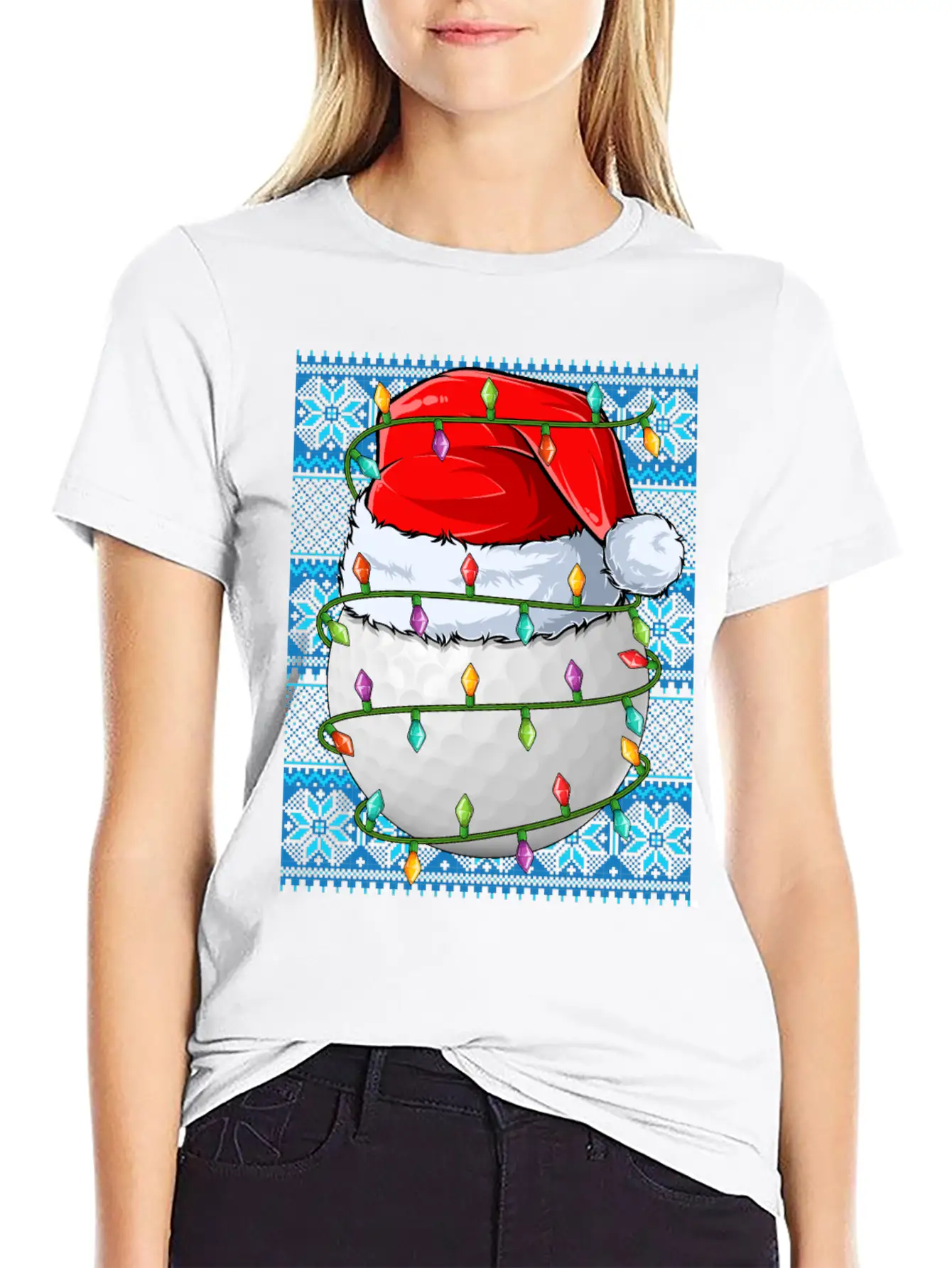 Golf Ball Christmas Lights Unisex Casual T-Shirt – Clean Design For Daily Comfort