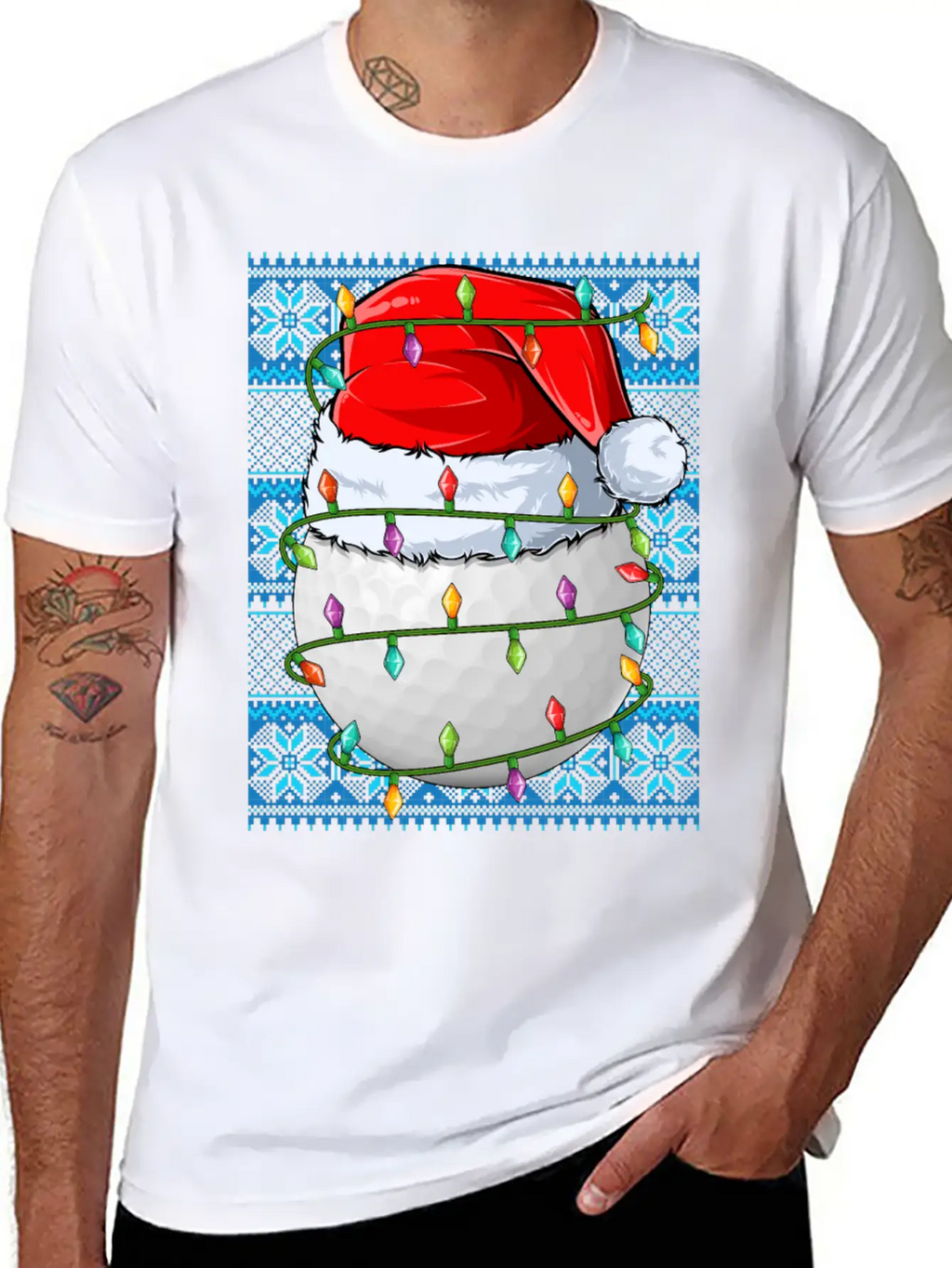 Golf Ball Christmas Lights Unisex Casual T-Shirt – Clean Design For Daily Comfort