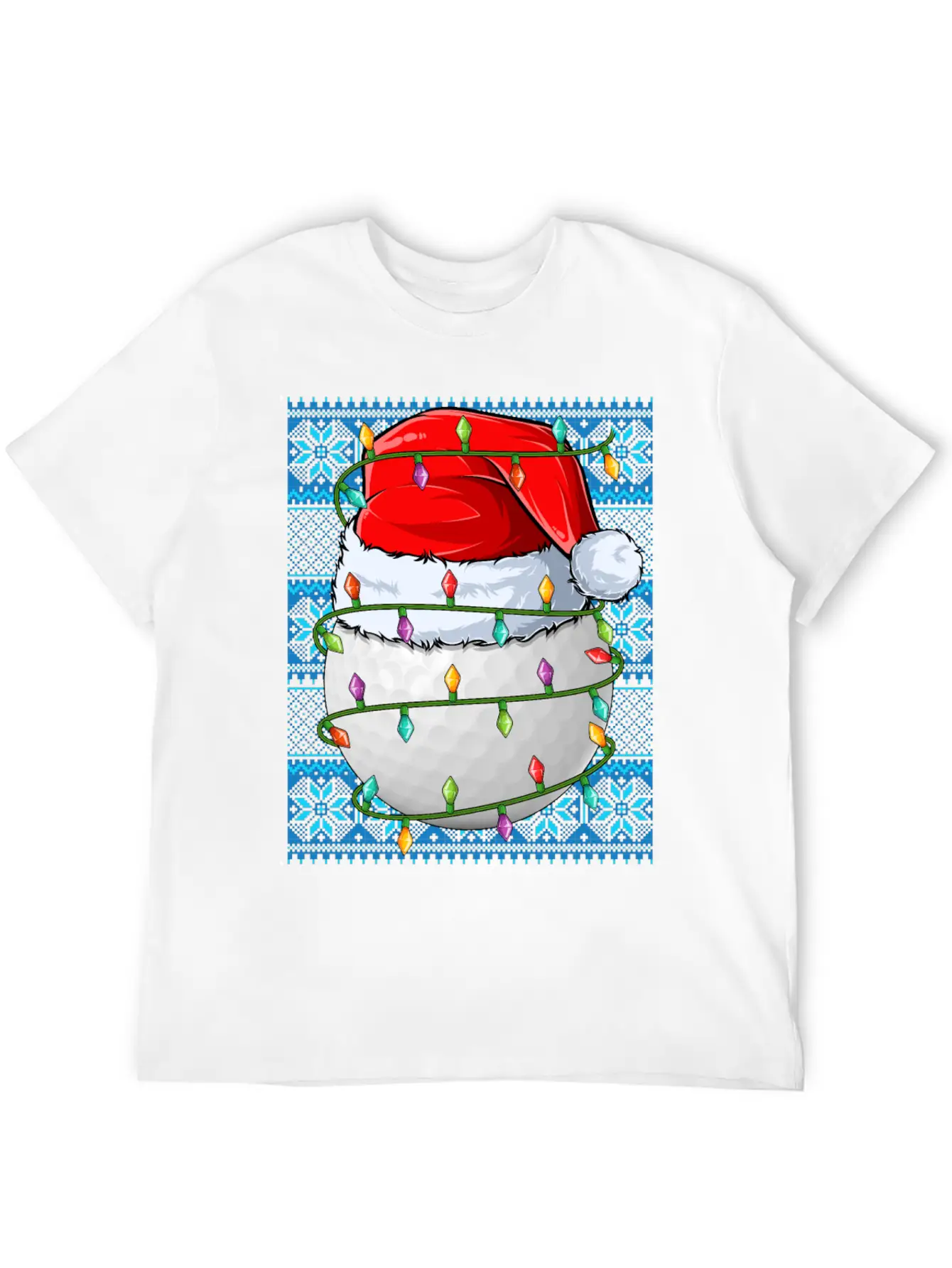 Golf Ball Christmas Lights Unisex Casual T-Shirt – Clean Design For Daily Comfort