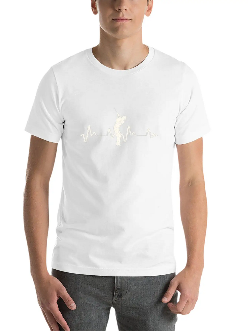 Golfer Golf Heartbeat Frequency EKG Gift Idea Stylish Everyday T-Shirt – Unisex Basic Cotton Tee