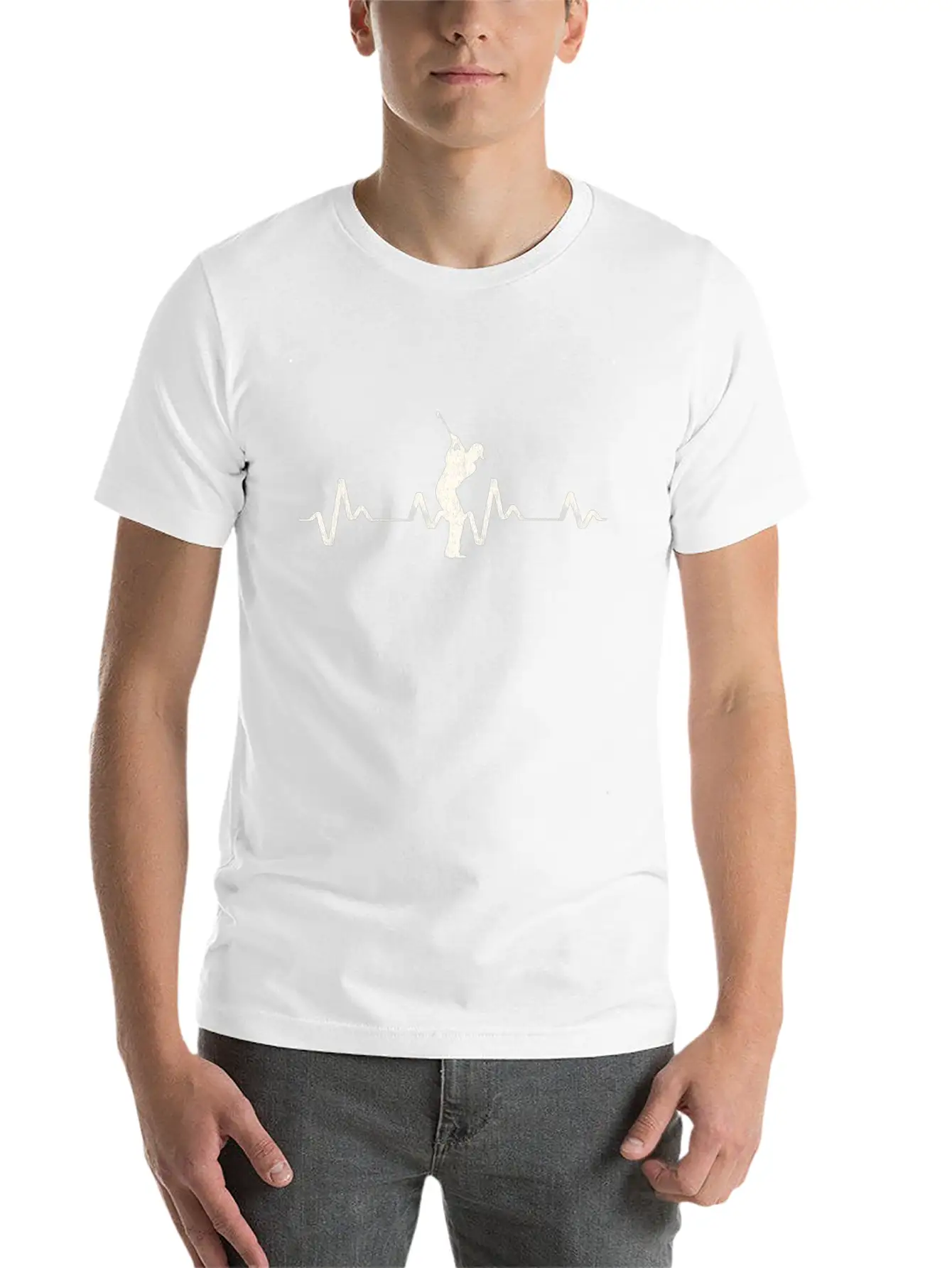 Golfer Golf Heartbeat Frequency EKG Gift Idea Stylish Everyday T-Shirt – Unisex Basic Cotton Tee