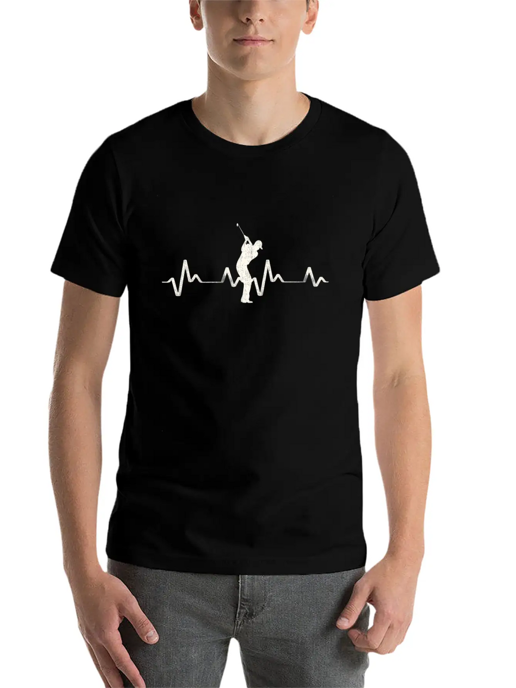 Golfer Golf Heartbeat Frequency EKG Gift Idea Stylish Everyday T-Shirt – Unisex Basic Cotton Tee