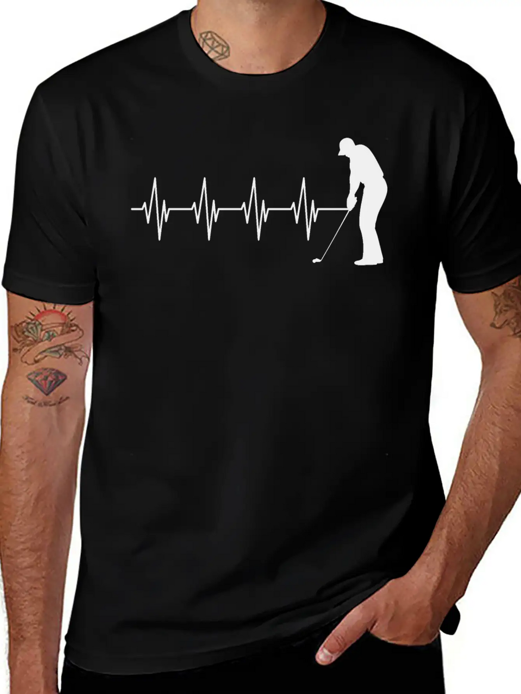 Golfer Heartbeat B Breathable Soft Cotton T-Shirt – Timeless Casual Look