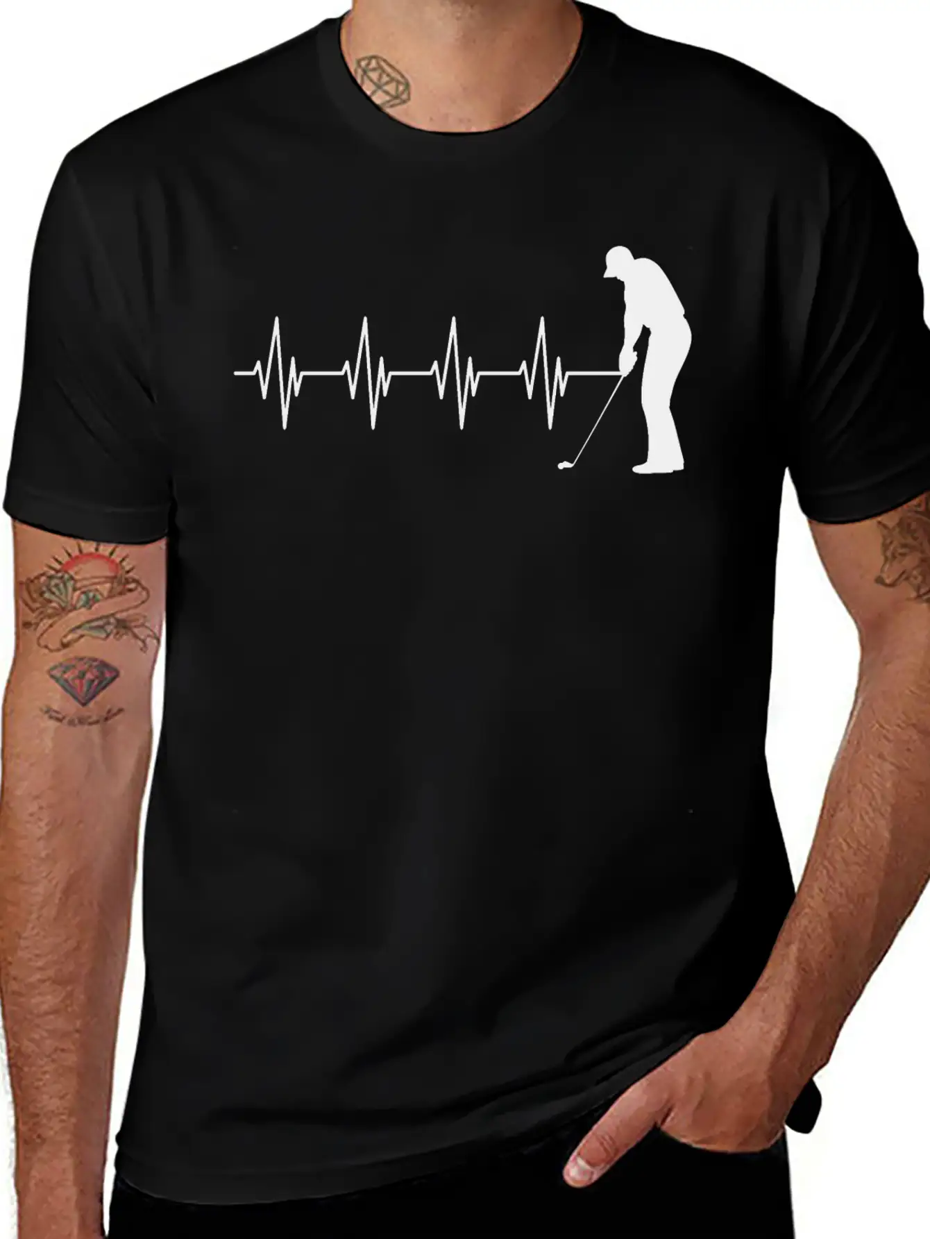 Golfer Heartbeat B Breathable Soft Cotton T-Shirt – Timeless Casual Look