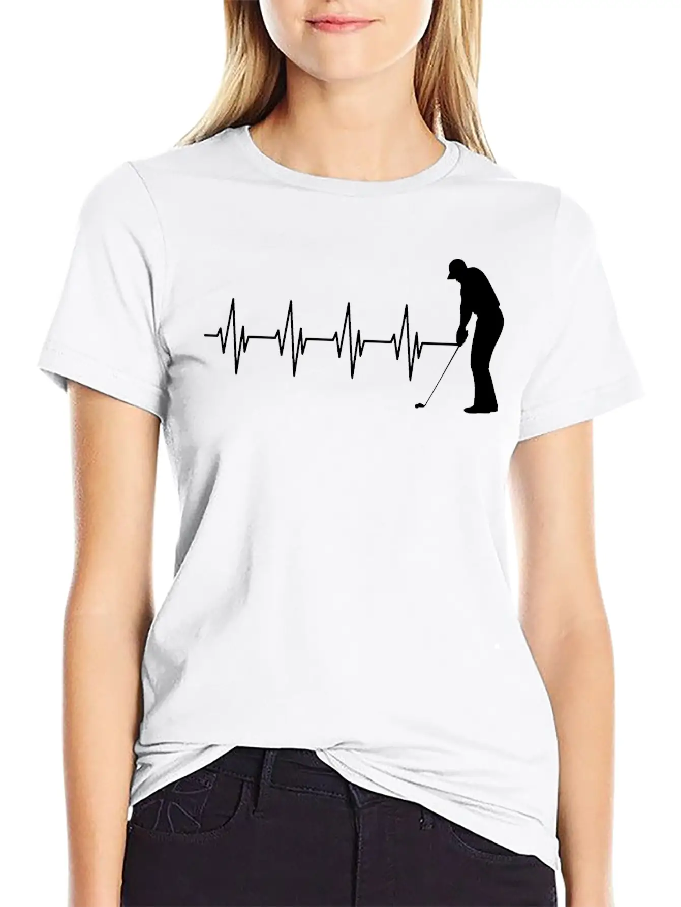 Golfer Heartbeat B Breathable Soft Cotton T-Shirt – Timeless Casual Look