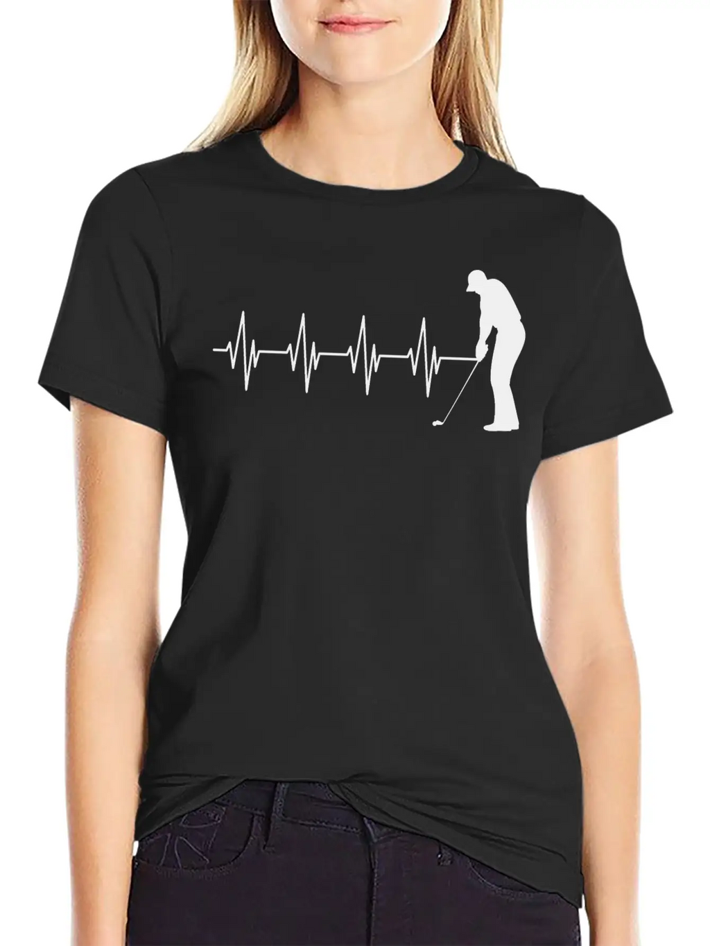 Golfer Heartbeat B Breathable Soft Cotton T-Shirt – Timeless Casual Look