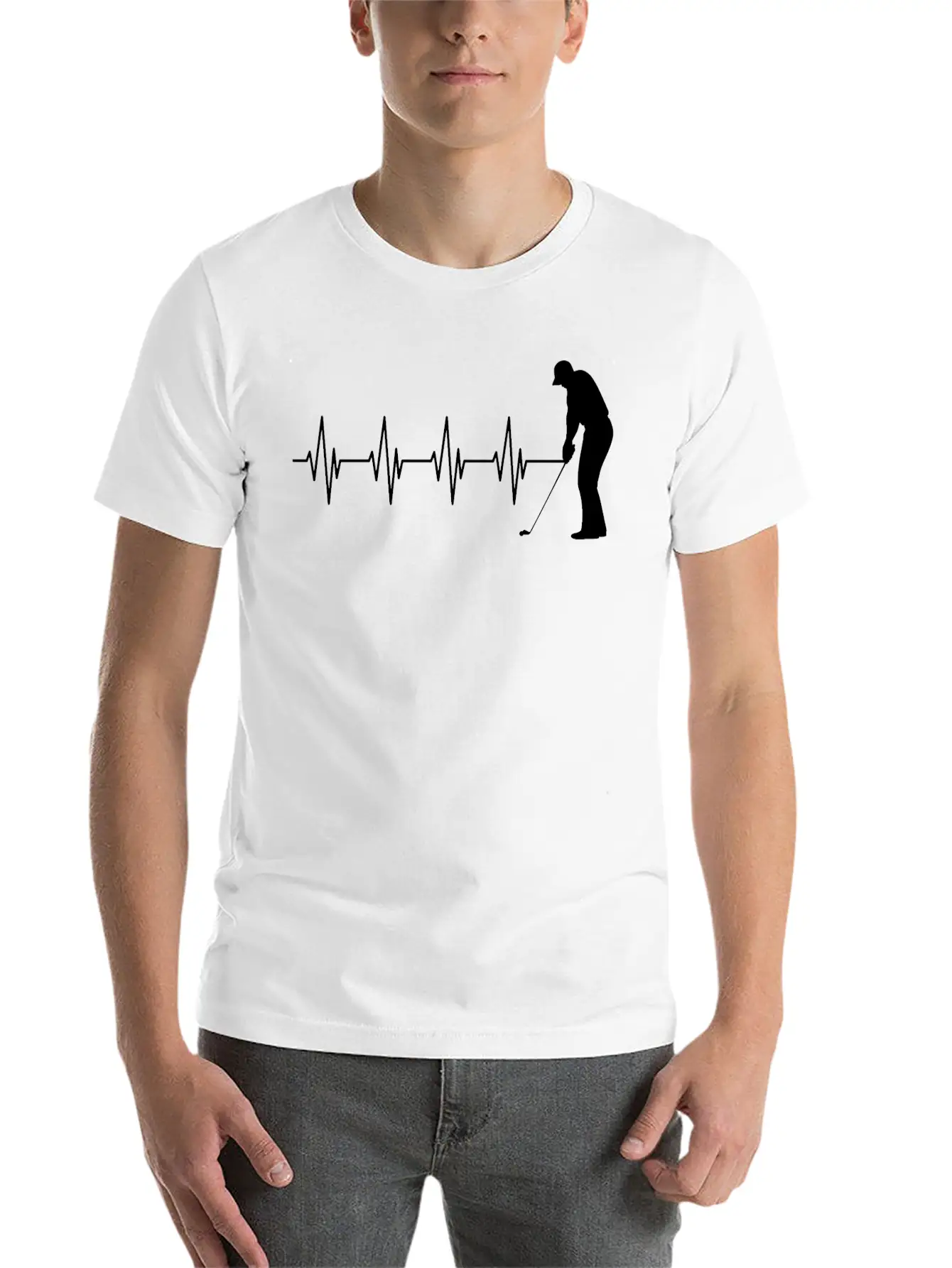 Golfer Heartbeat B Breathable Soft Cotton T-Shirt – Timeless Casual Look