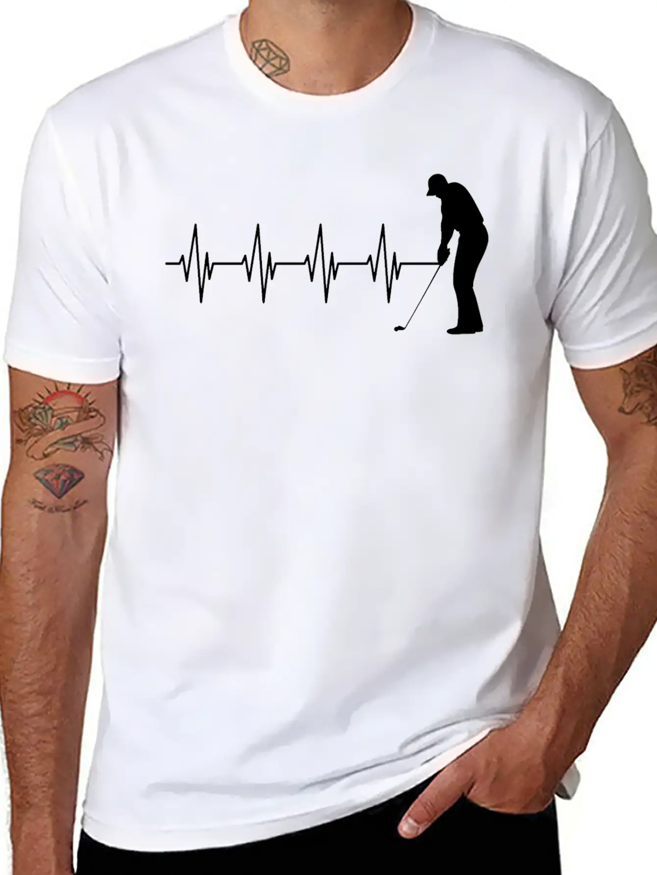 Golfer Heartbeat B Breathable Soft Cotton T-Shirt – Timeless Casual Look