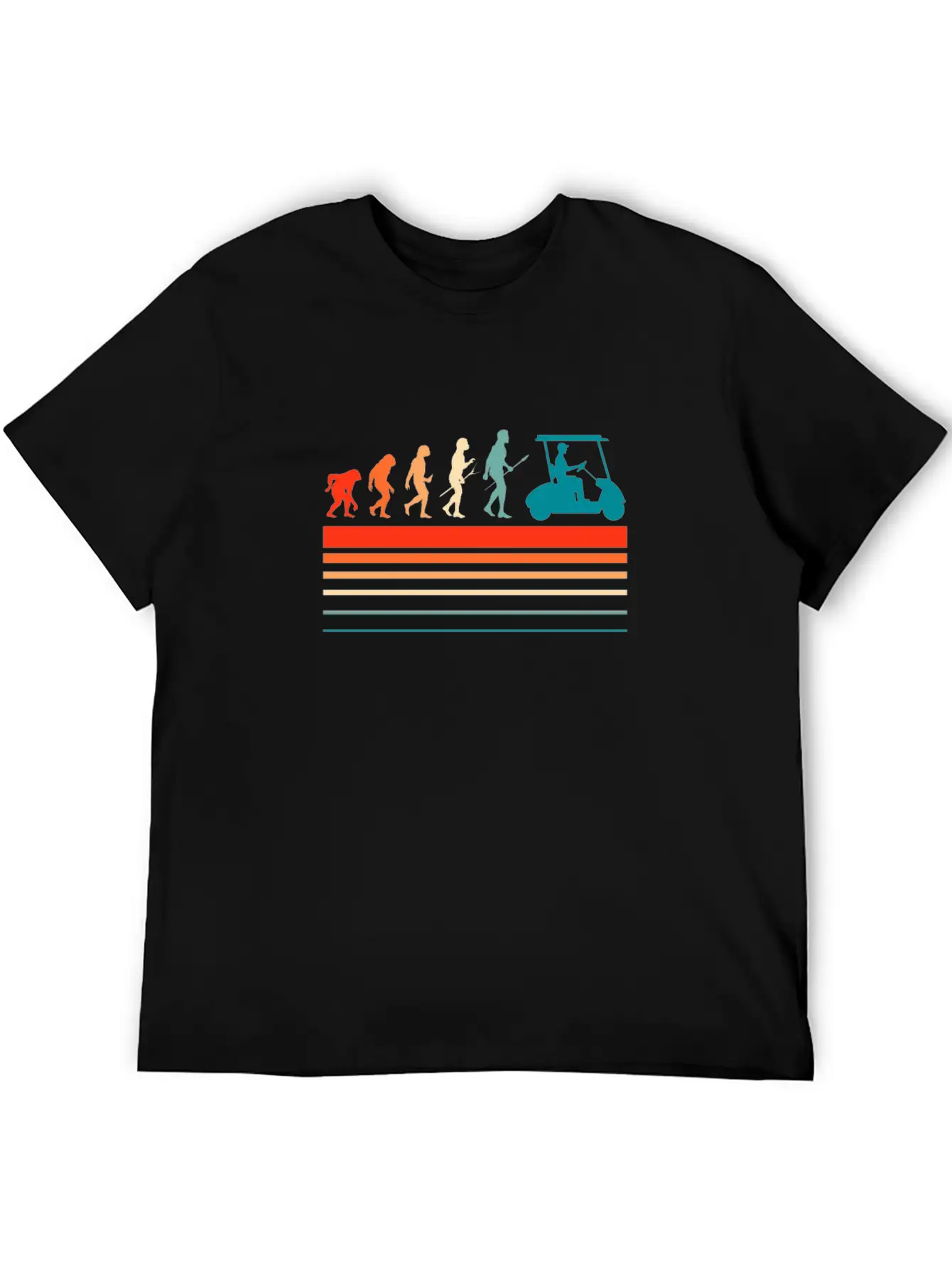 Golfing Golf Cart Evolution Retro Breathable Soft Cotton T-Shirt – Timeless Casual Look
