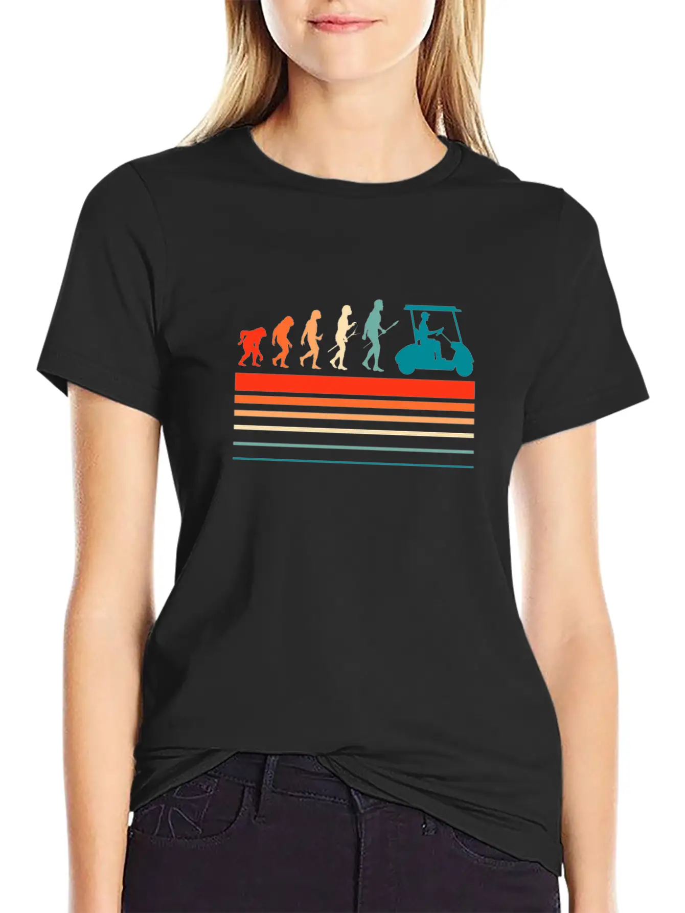 Golfing Golf Cart Evolution Retro Breathable Soft Cotton T-Shirt – Timeless Casual Look