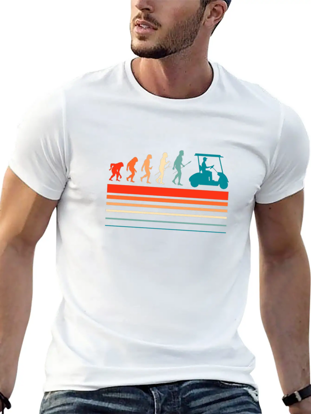 Golfing Golf Cart Evolution Retro Breathable Soft Cotton T-Shirt – Timeless Casual Look