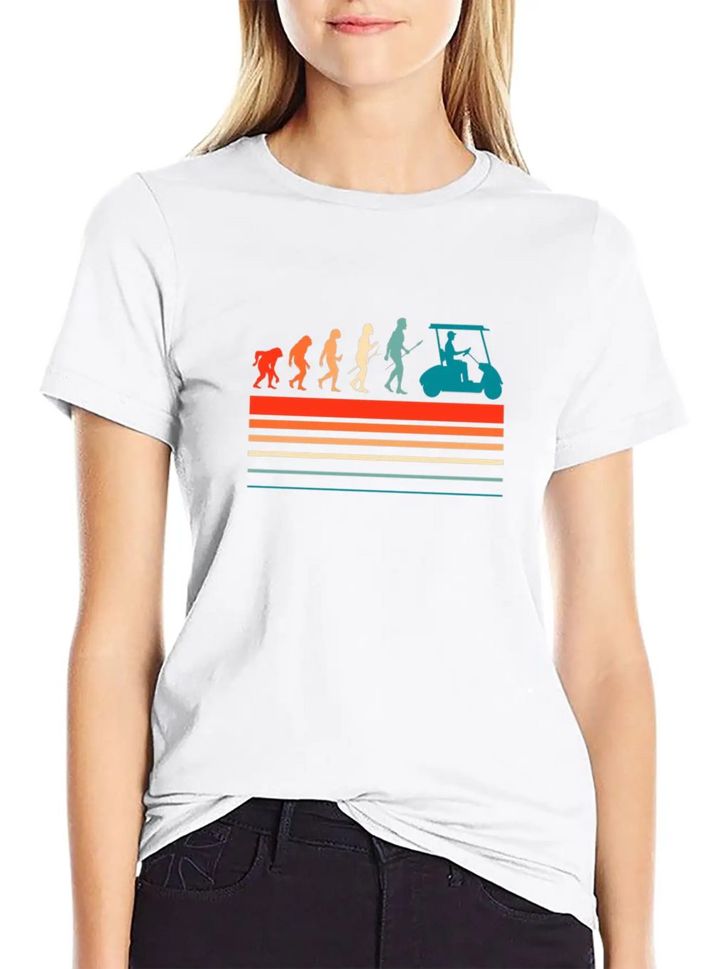 Golfing Golf Cart Evolution Retro Breathable Soft Cotton T-Shirt – Timeless Casual Look