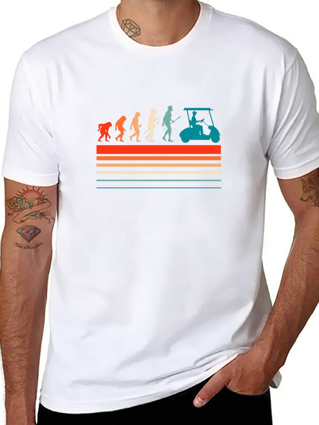 Golfing Golf Cart Evolution Retro Breathable Soft Cotton T-Shirt – Timeless Casual Look