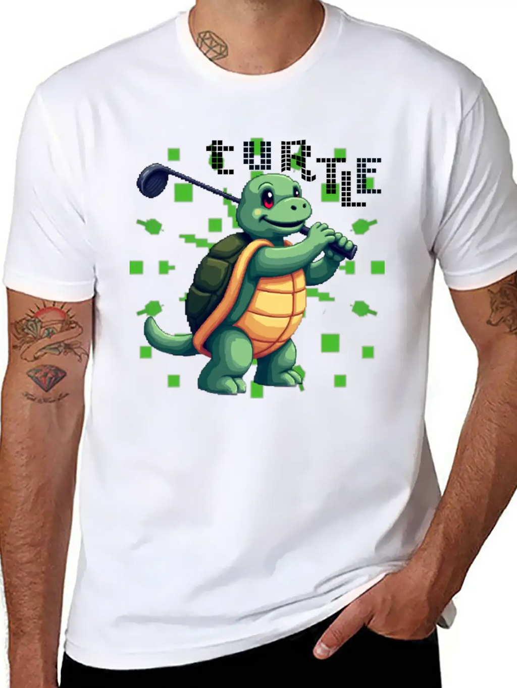 Golfing Turtle Basic Graphic T-Shirt – Daily Comfort In Soft Cotton