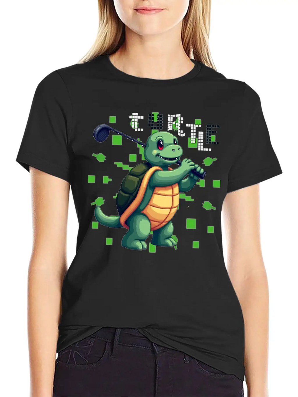 Golfing Turtle Basic Graphic T-Shirt – Daily Comfort In Soft Cotton