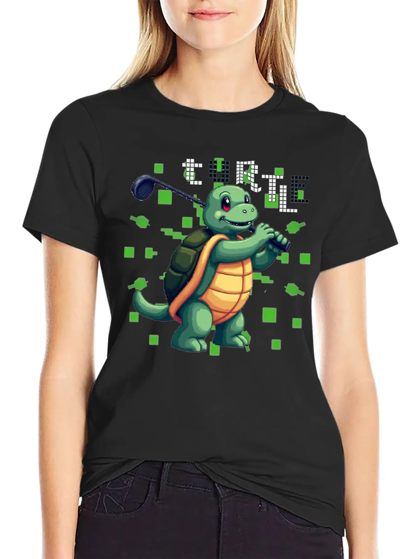 Golfing Turtle Basic Graphic T-Shirt – Daily Comfort In Soft Cotton