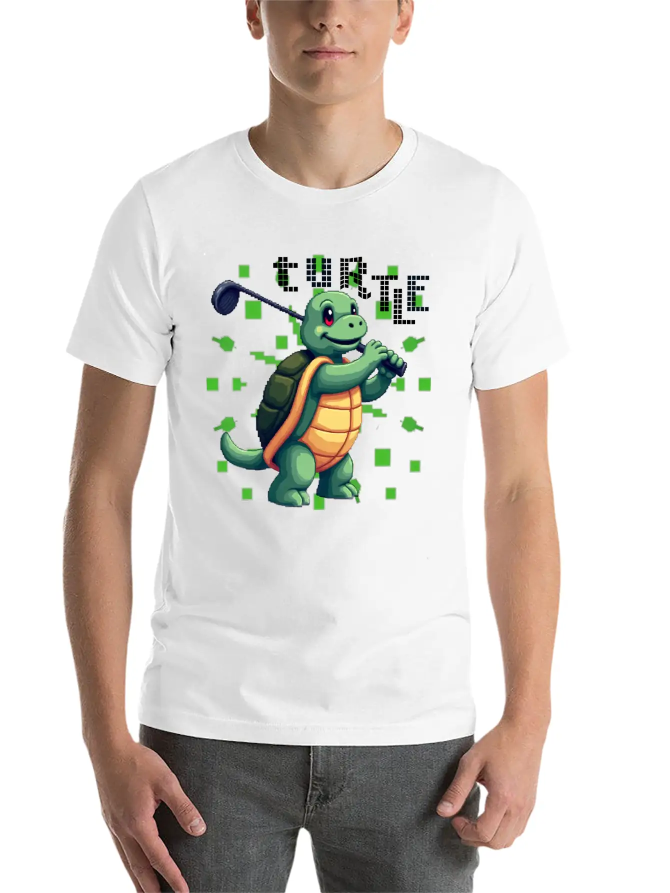 Golfing Turtle Basic Graphic T-Shirt – Daily Comfort In Soft Cotton
