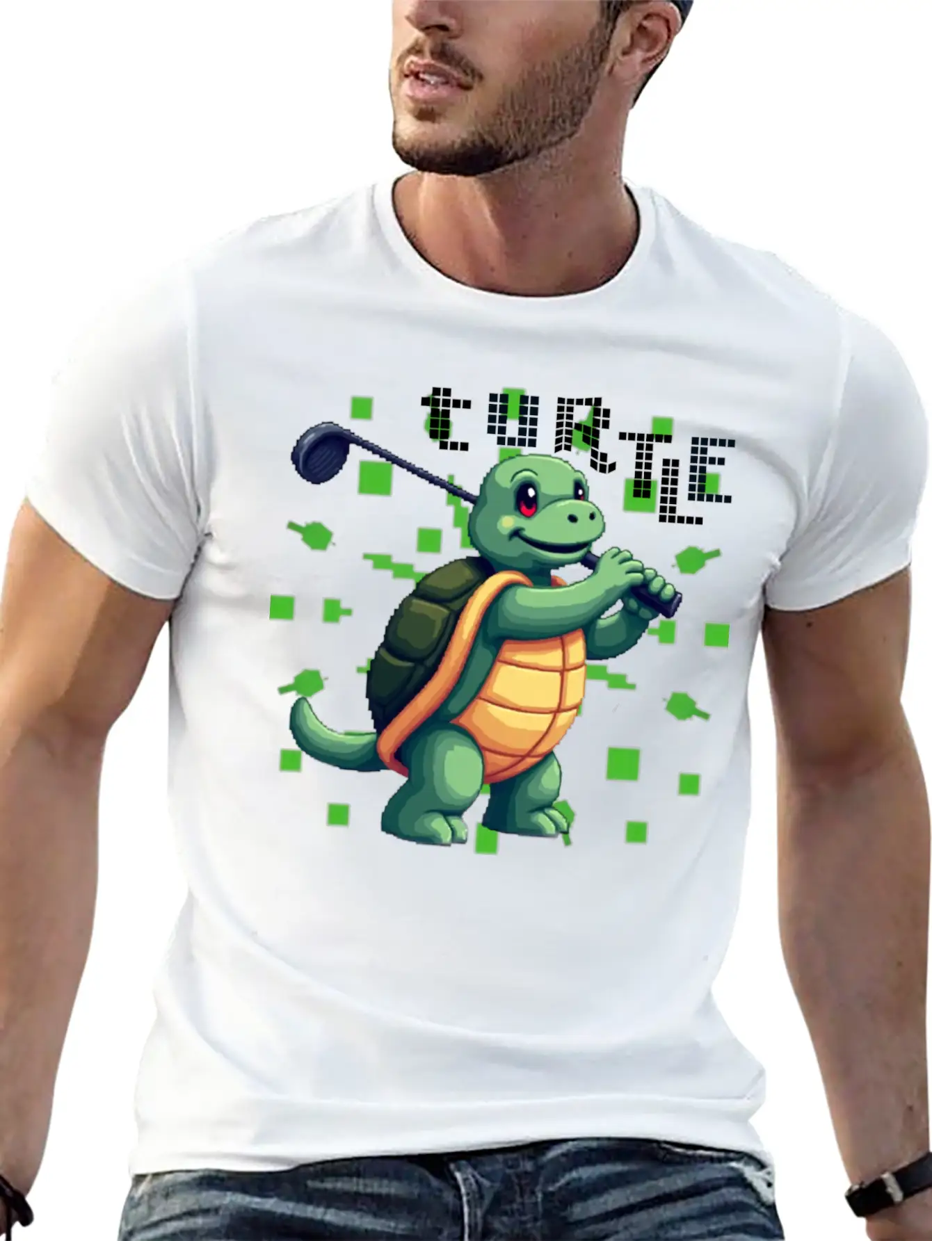 Golfing Turtle Basic Graphic T-Shirt – Daily Comfort In Soft Cotton