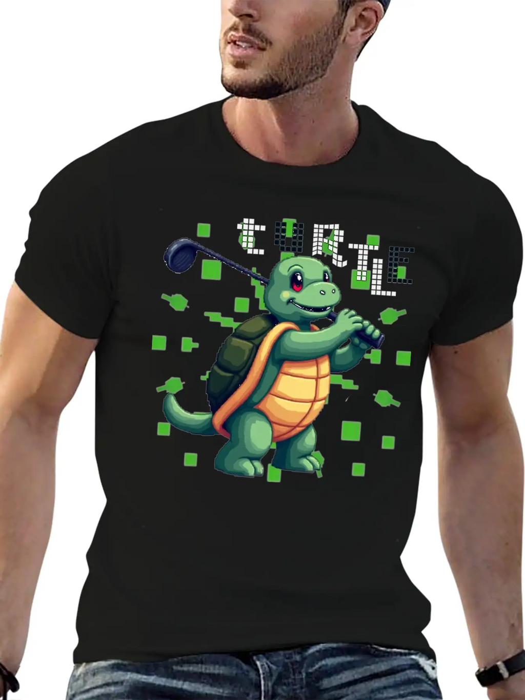 Golfing Turtle Basic Graphic T-Shirt – Daily Comfort In Soft Cotton