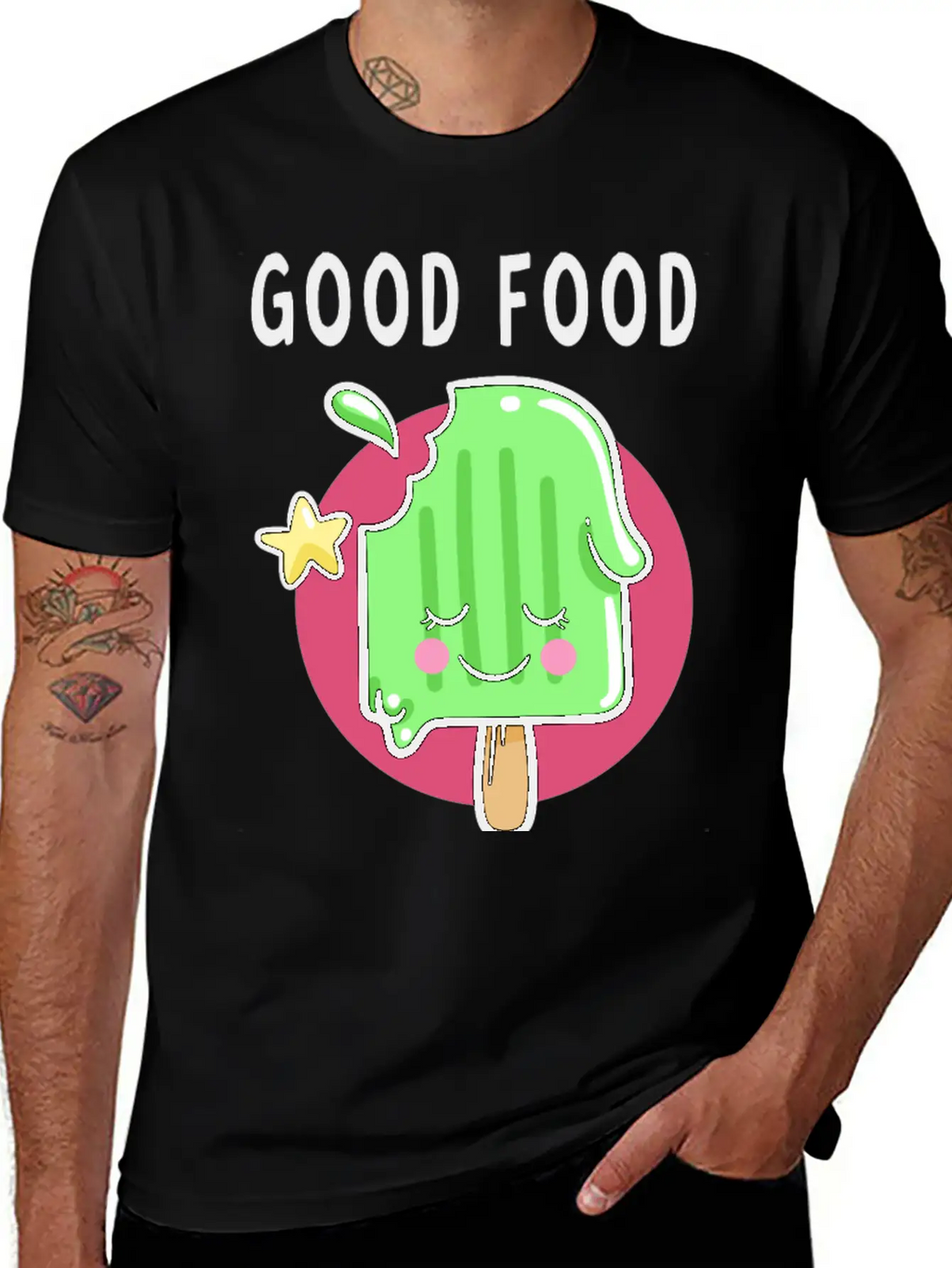 Good Food Good Mood Good Luck Modern Fit Casual T-Shirt – Clean And Versatile Design