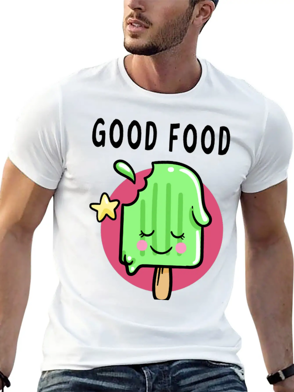 Good Food Good Mood Good Luck Modern Fit Casual T-Shirt – Clean And Versatile Design