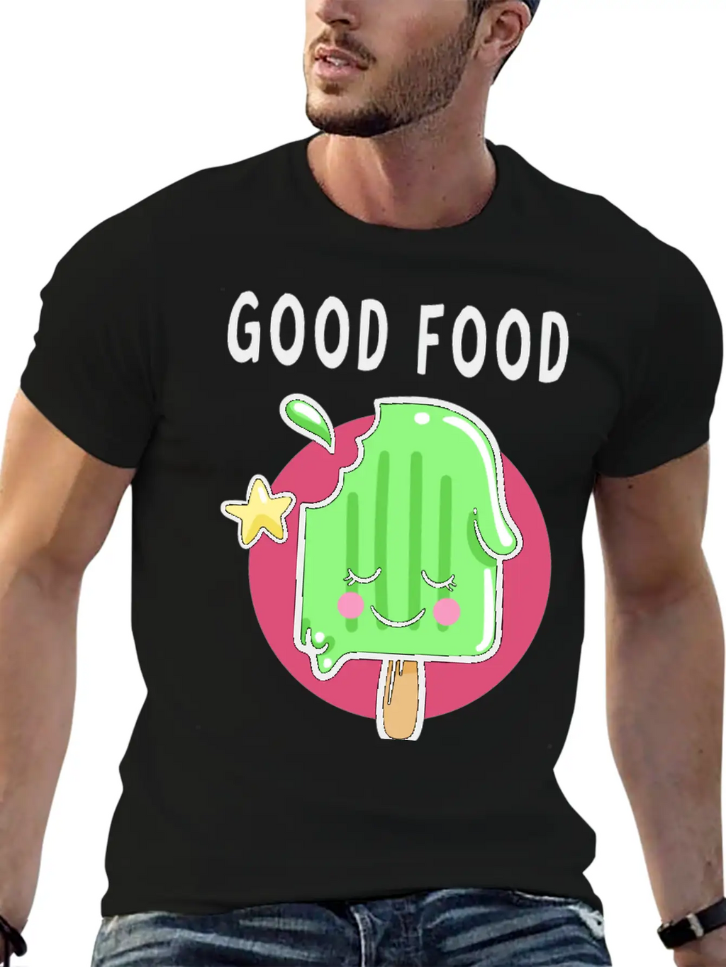 Good Food Good Mood Good Luck Modern Fit Casual T-Shirt – Clean And Versatile Design