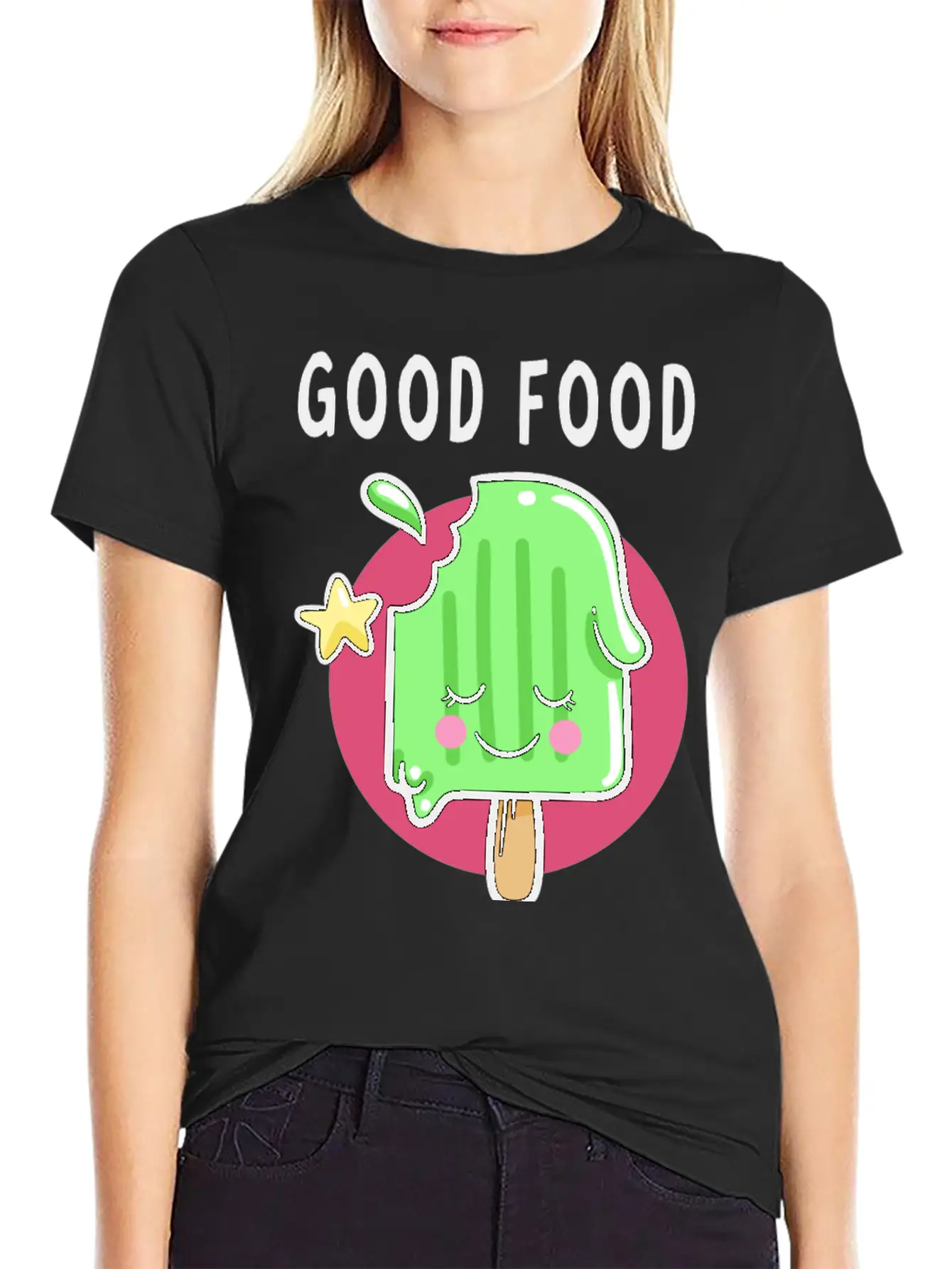 Good Food Good Mood Good Luck Modern Fit Casual T-Shirt – Clean And Versatile Design