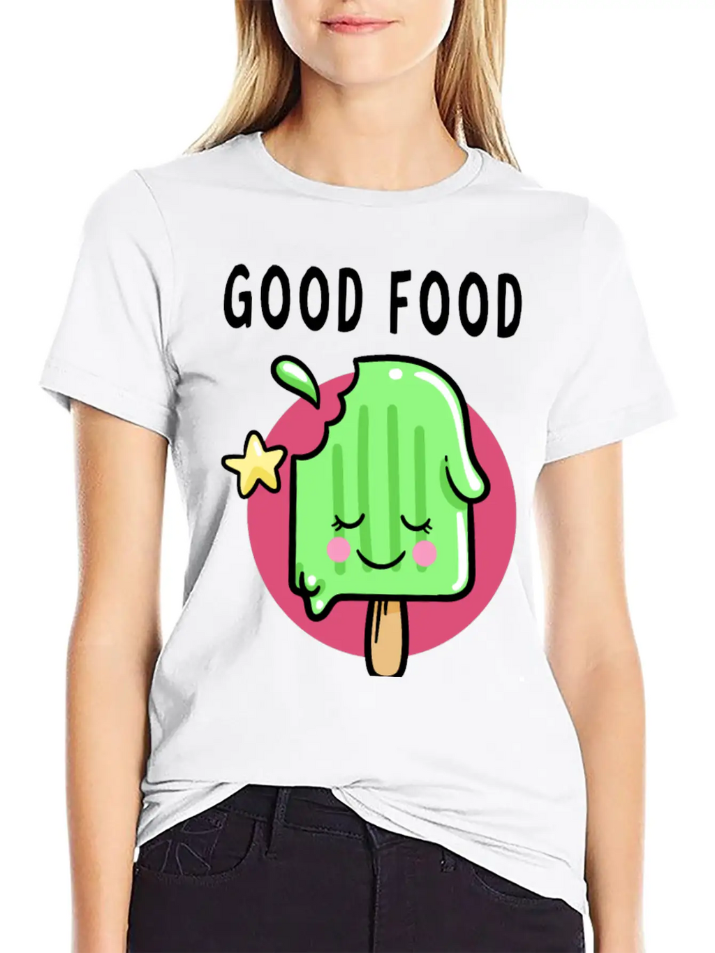 Good Food Good Mood Good Luck Modern Fit Casual T-Shirt – Clean And Versatile Design