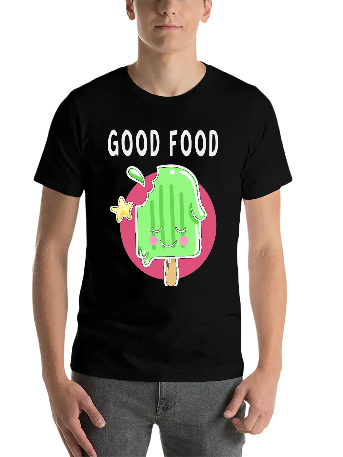 Good Food Good Mood Good Luck Modern Fit Casual T-Shirt – Clean And Versatile Design