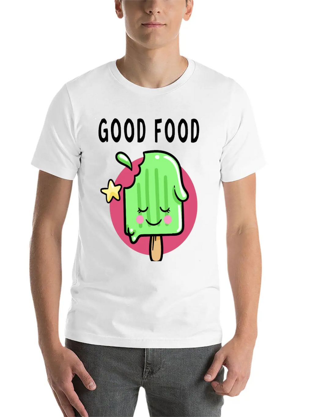 Good Food Good Mood Good Luck Modern Fit Casual T-Shirt – Clean And Versatile Design