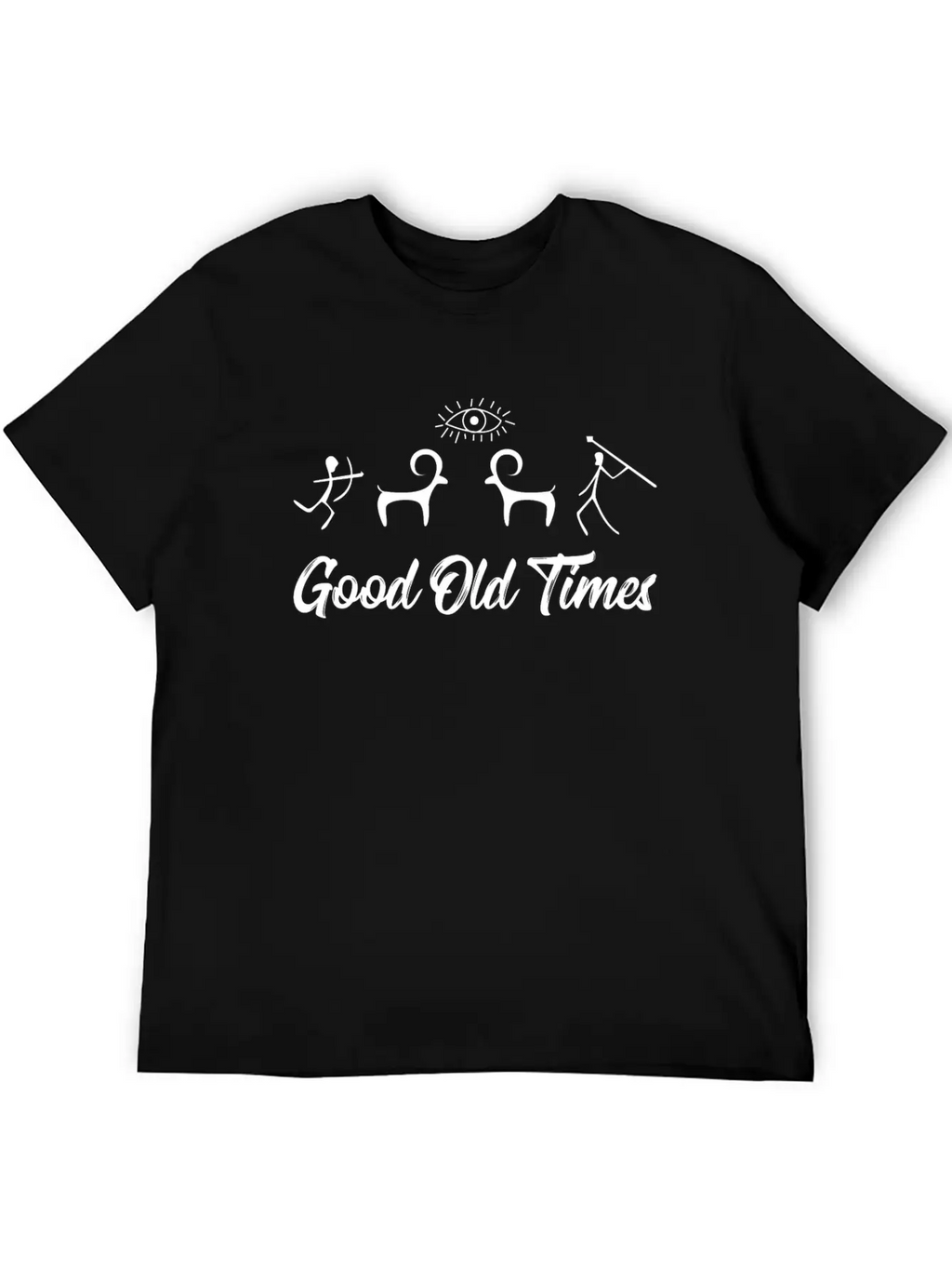 Good Old Times Stone Age Hunter T-Shirt Basic Graphic T-Shirt – Daily Comfort In Soft Cotton