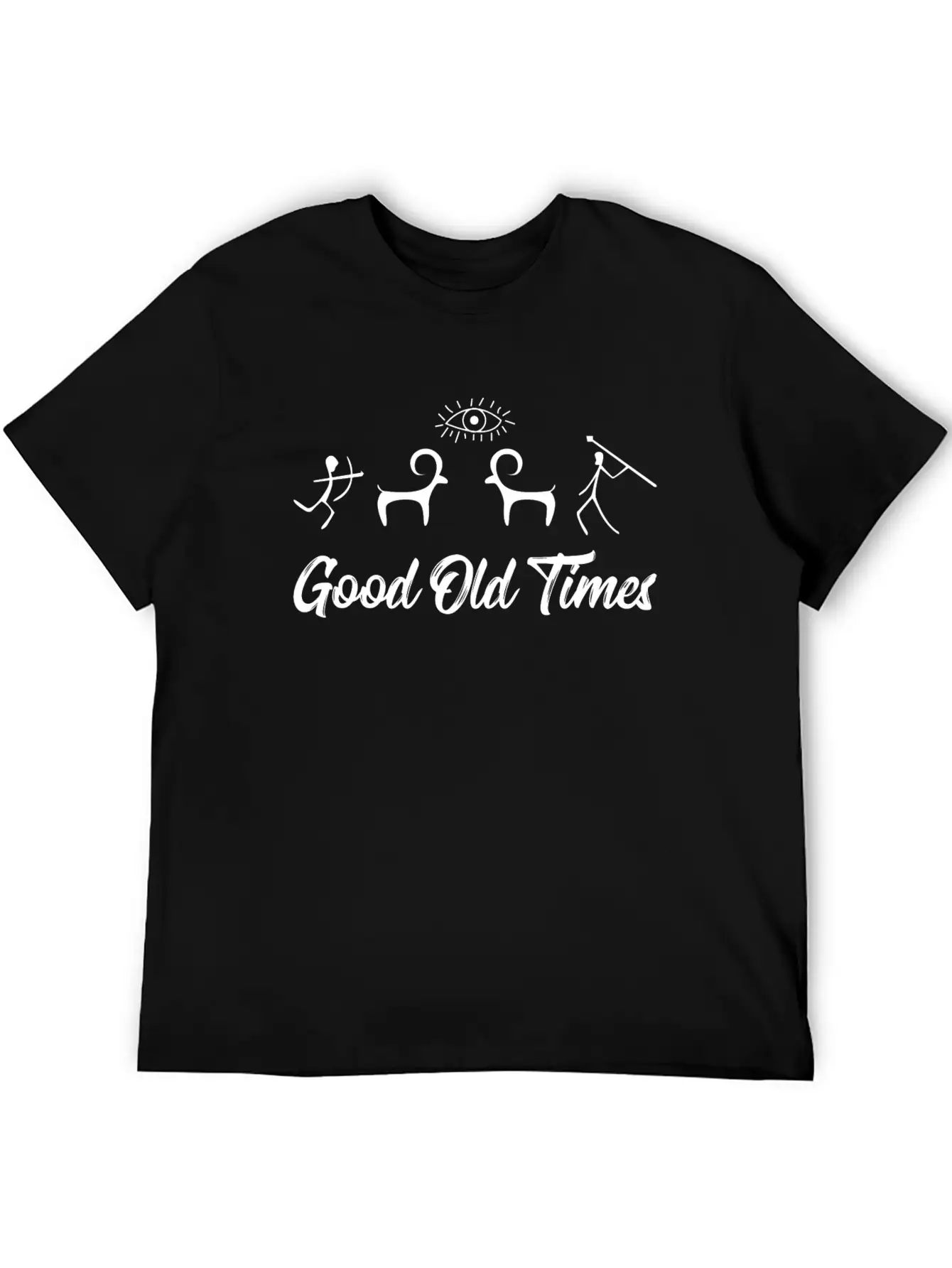 Good Old Times Stone Age Hunter T-Shirt Basic Graphic T-Shirt – Daily Comfort In Soft Cotton
