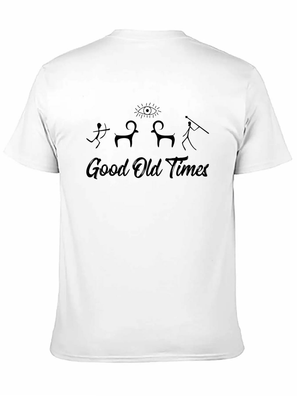 Good Old Times Stone Age Hunter T-Shirt Basic Graphic T-Shirt – Daily Comfort In Soft Cotton