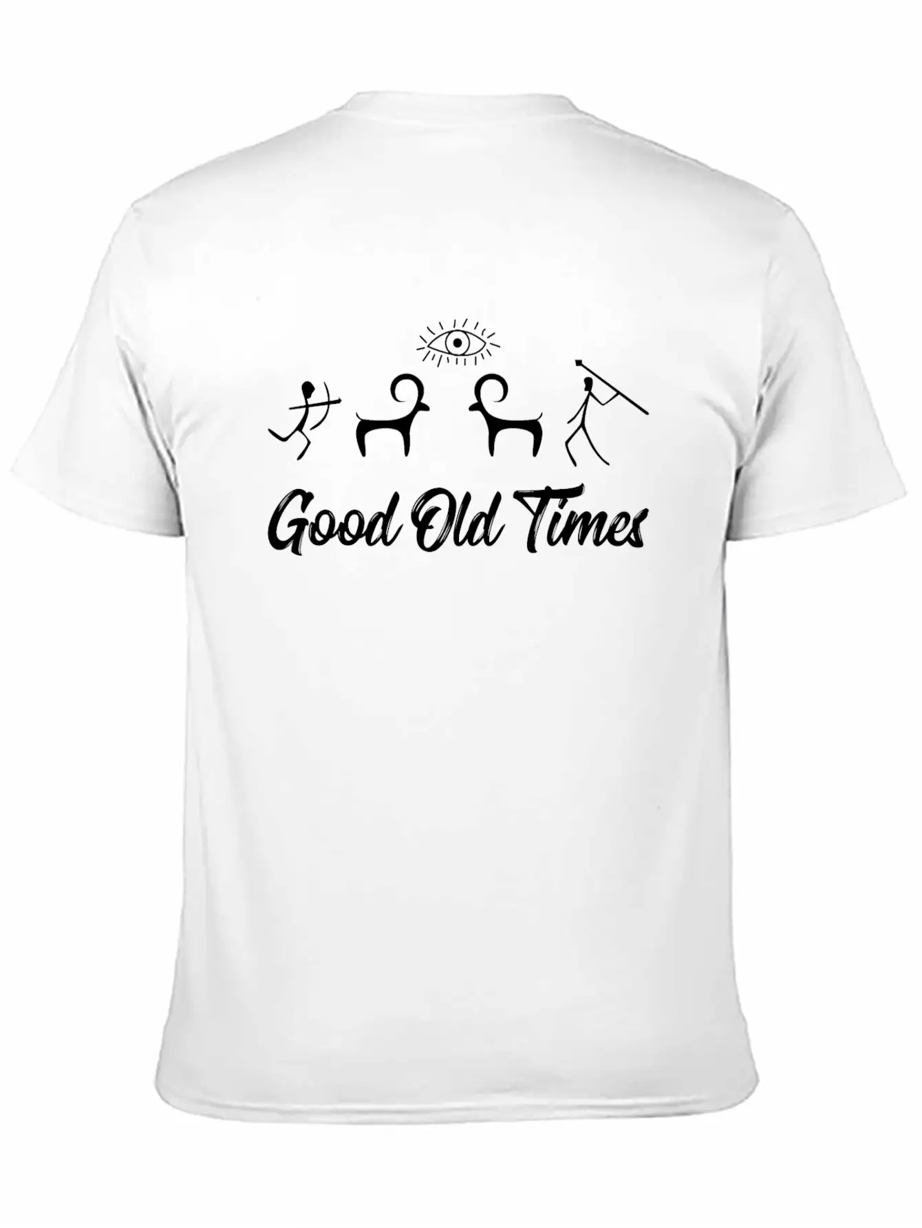 Good Old Times Stone Age Hunter T-Shirt Basic Graphic T-Shirt – Daily Comfort In Soft Cotton