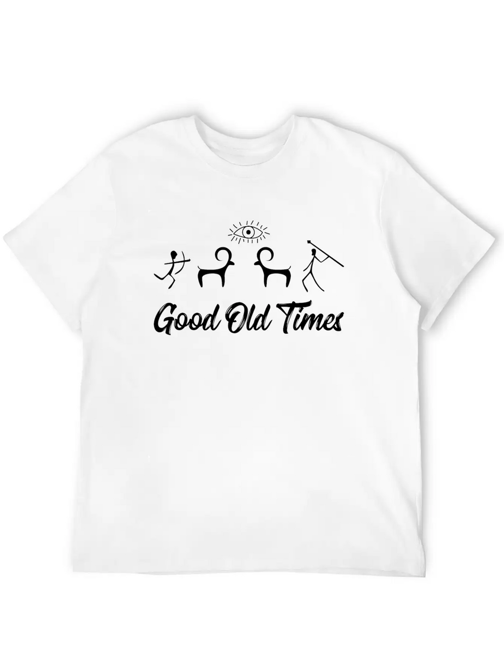 Good Old Times Stone Age Hunter T-Shirt Basic Graphic T-Shirt – Daily Comfort In Soft Cotton