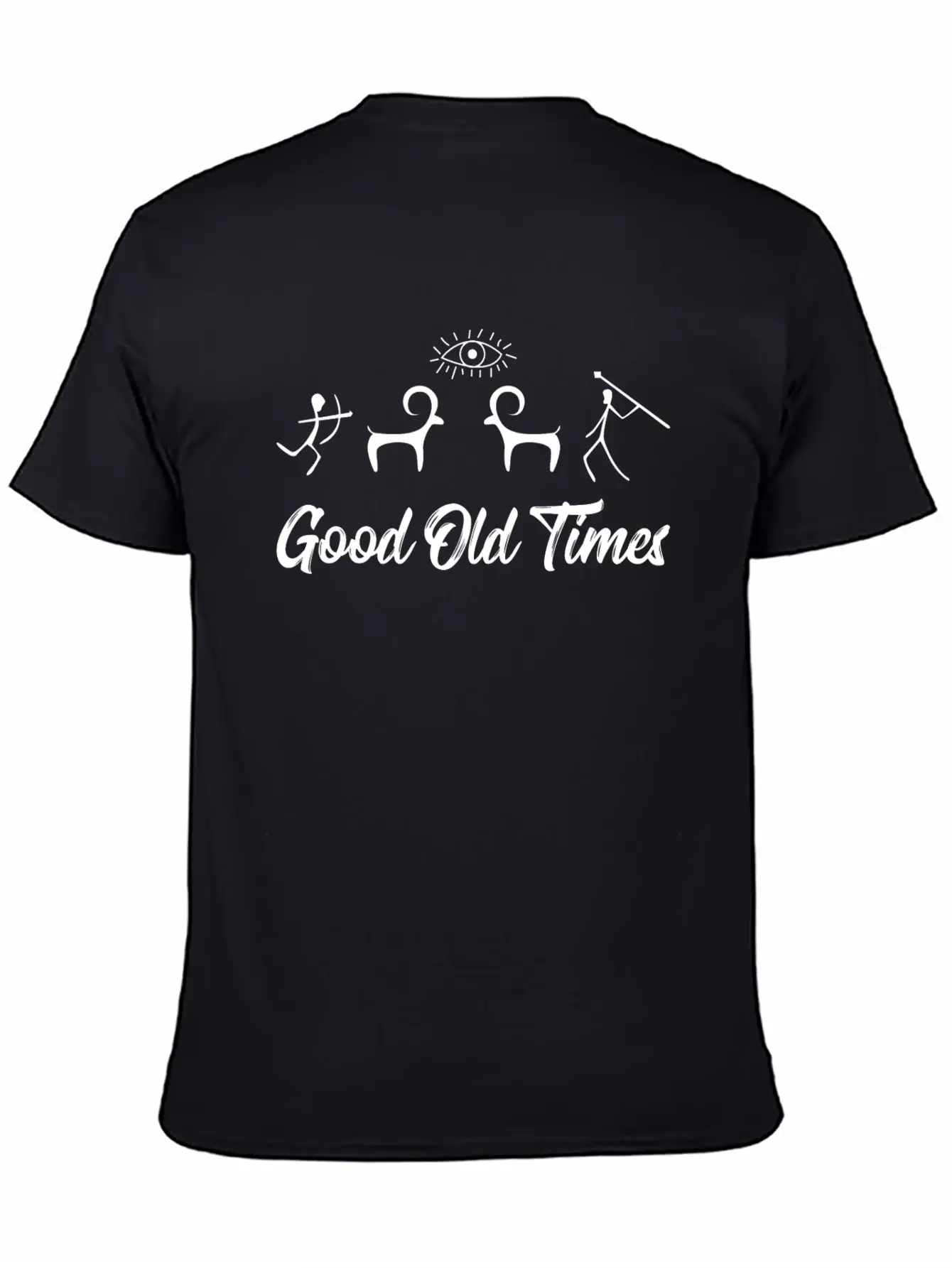 Good Old Times Stone Age Hunter T-Shirt Basic Graphic T-Shirt – Daily Comfort In Soft Cotton