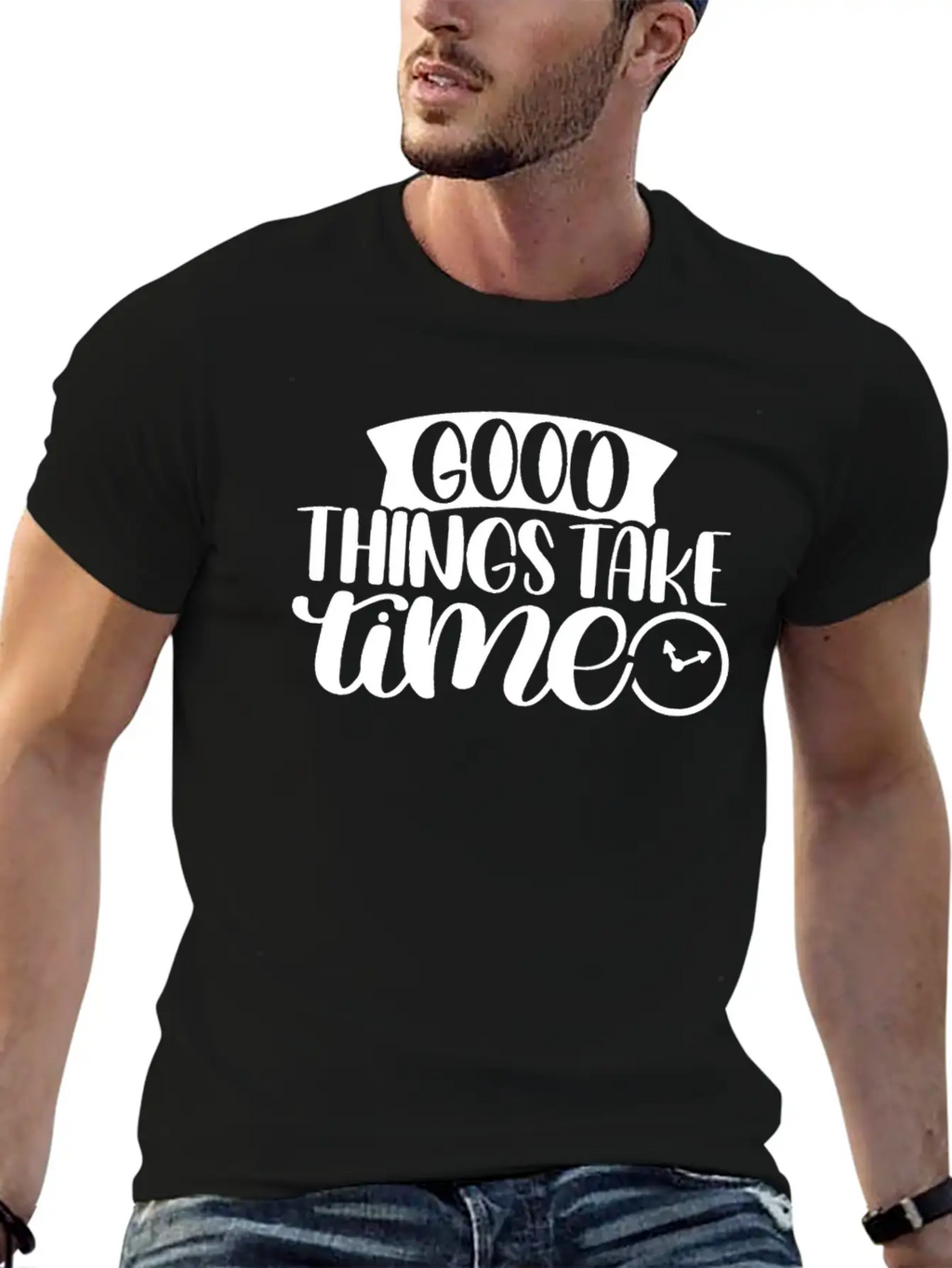 Good Things Take Time Clock Motivational Saying Timeless Short Sleeve Tee – Comfy And Minimalist Design