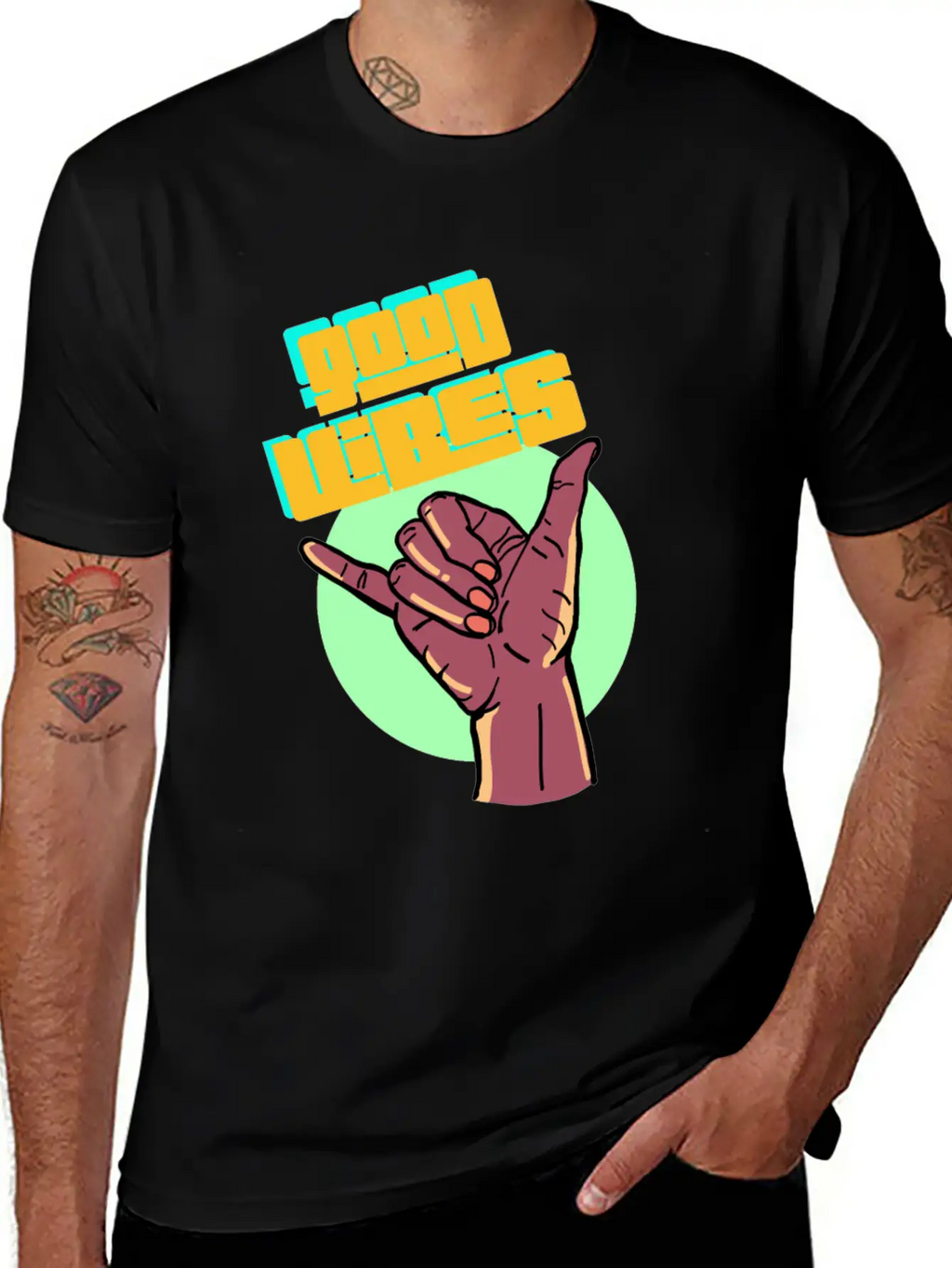 GOOD VIBES Breathable Graphic T-Shirt – Perfect For Casual Days
