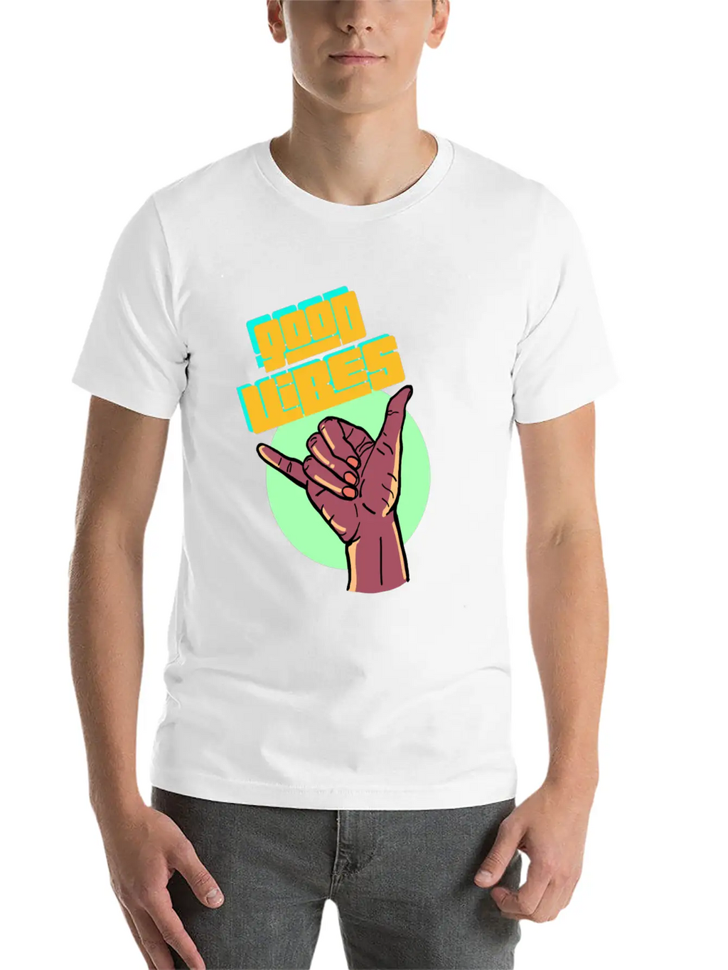 GOOD VIBES Breathable Graphic T-Shirt – Perfect For Casual Days