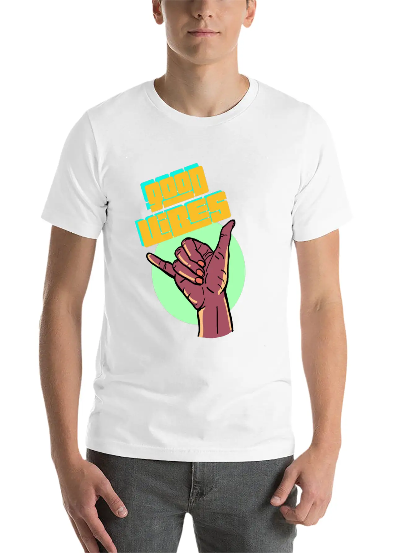 GOOD VIBES Breathable Graphic T-Shirt – Perfect For Casual Days