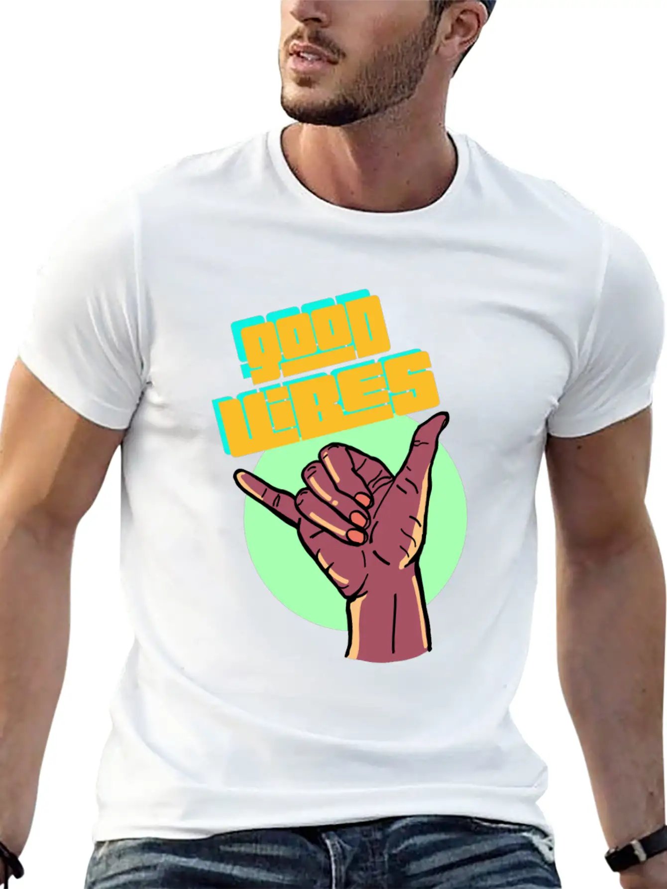 GOOD VIBES Breathable Graphic T-Shirt – Perfect For Casual Days