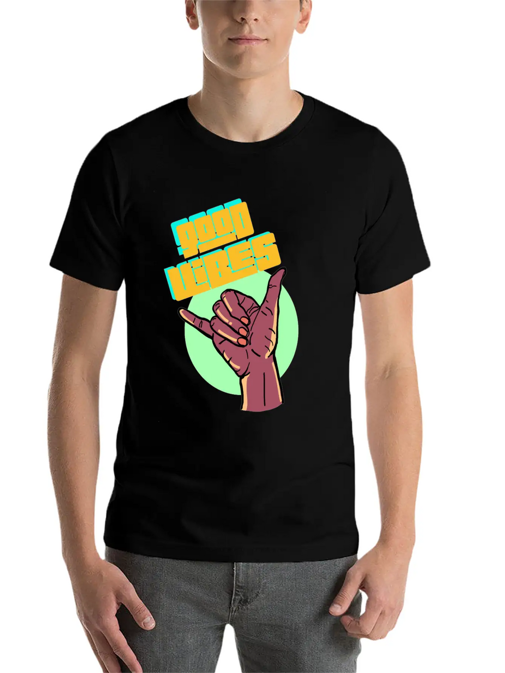 GOOD VIBES Breathable Graphic T-Shirt – Perfect For Casual Days