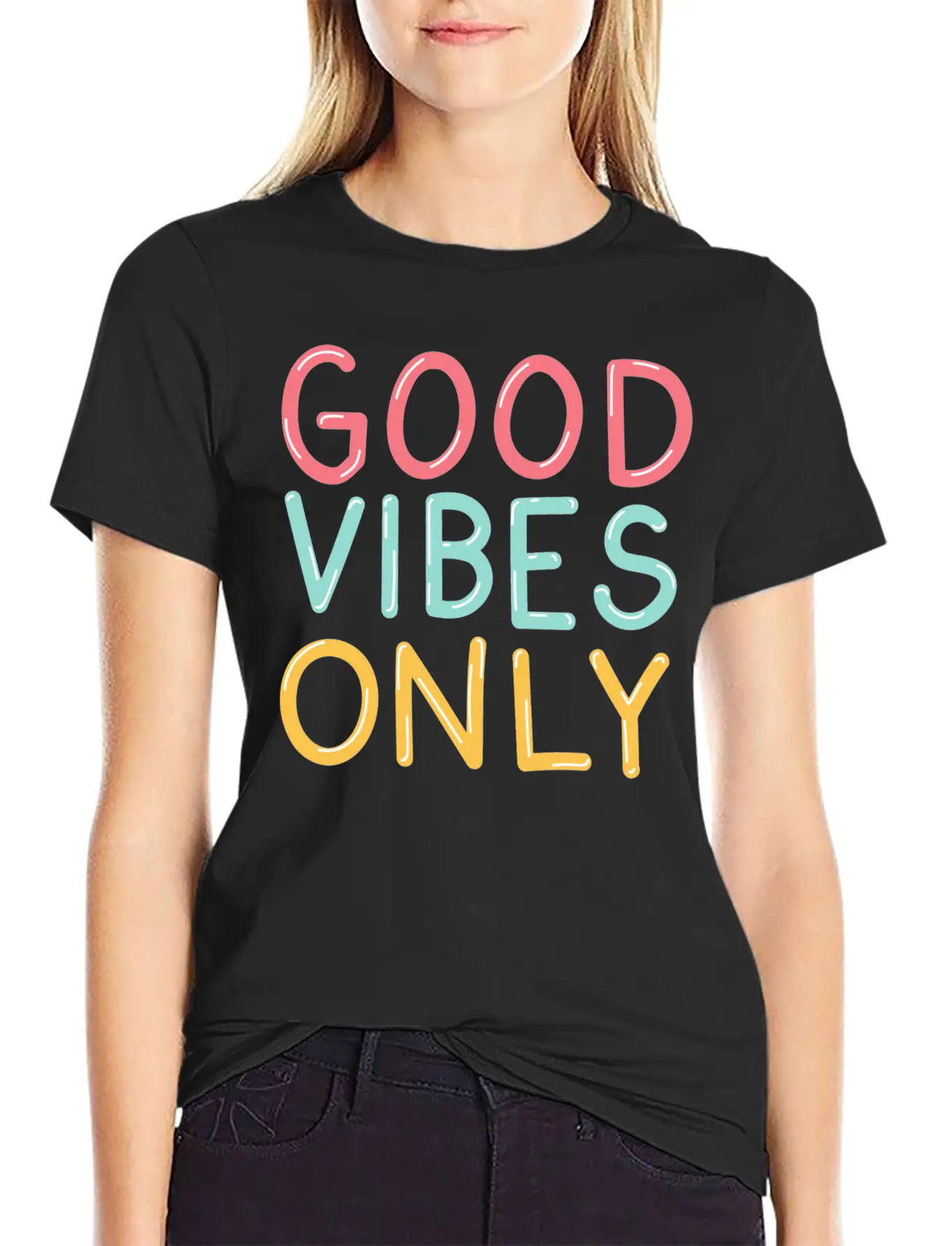 Good Vibes Relaxed Everyday Tee – Lightweight And Durable Cotton