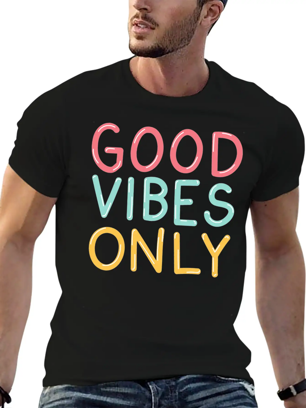 Good Vibes Relaxed Everyday Tee – Lightweight And Durable Cotton