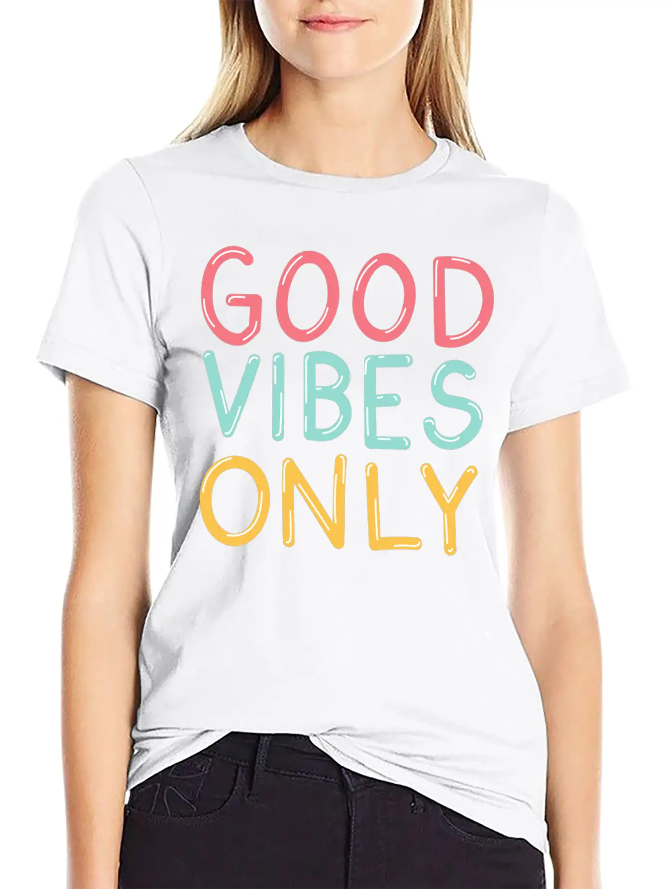 Good Vibes Relaxed Everyday Tee – Lightweight And Durable Cotton