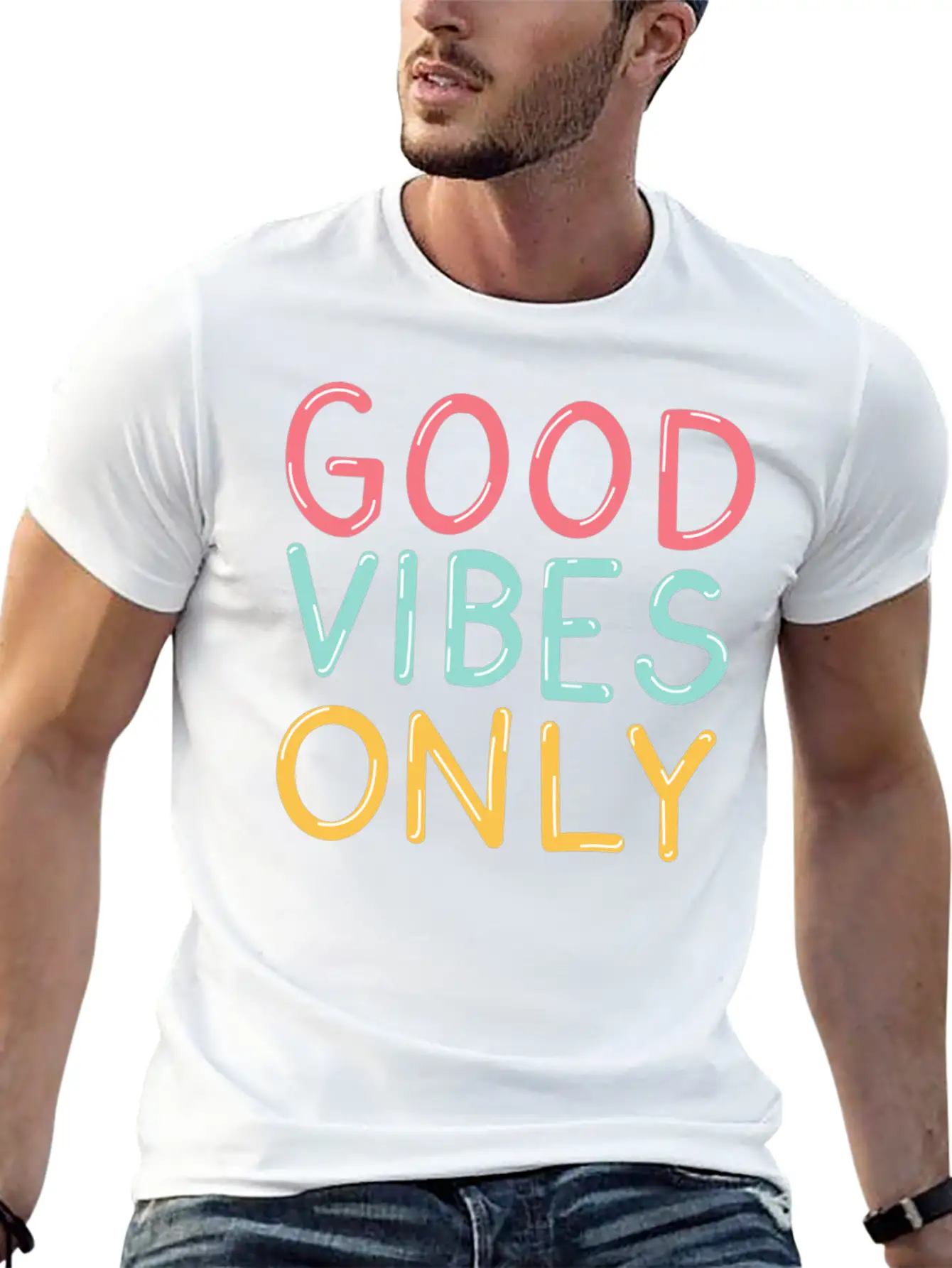 Good Vibes Relaxed Everyday Tee – Lightweight And Durable Cotton