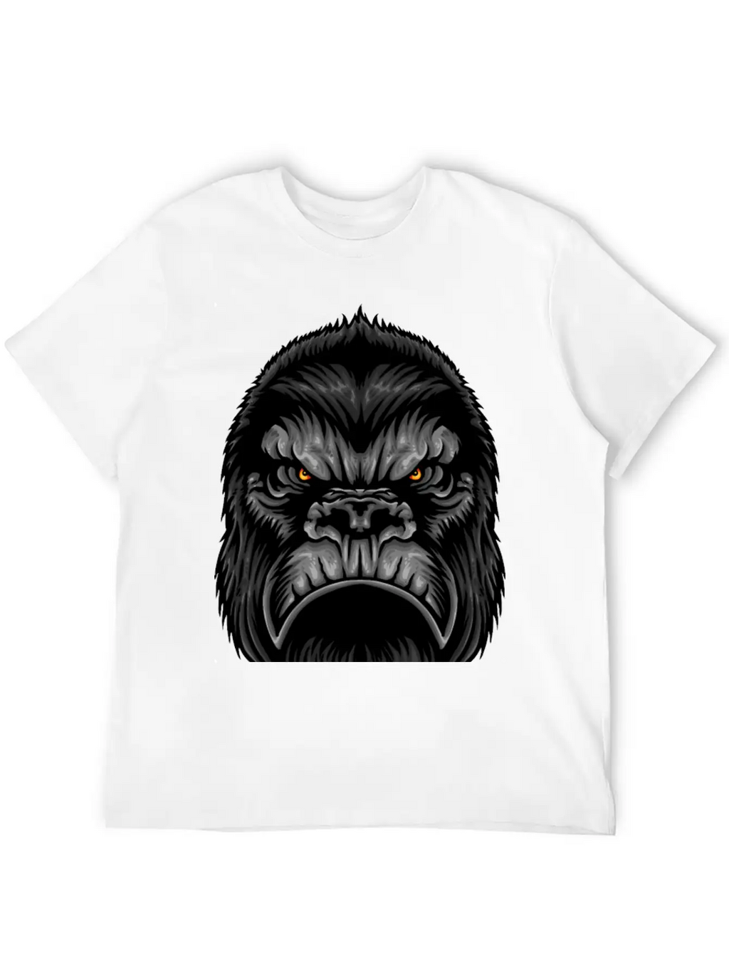 Gorilla Head Animal Wildlife Streetwear Fun Vector Stylish Everyday T-Shirt – Unisex Basic Cotton Tee