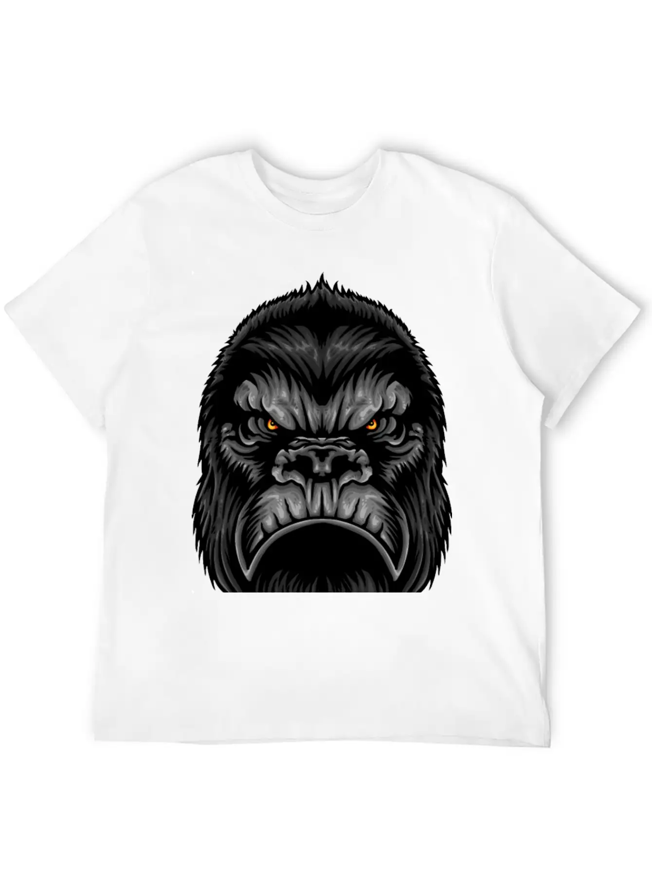 Gorilla Head Animal Wildlife Streetwear Fun Vector Stylish Everyday T-Shirt – Unisex Basic Cotton Tee